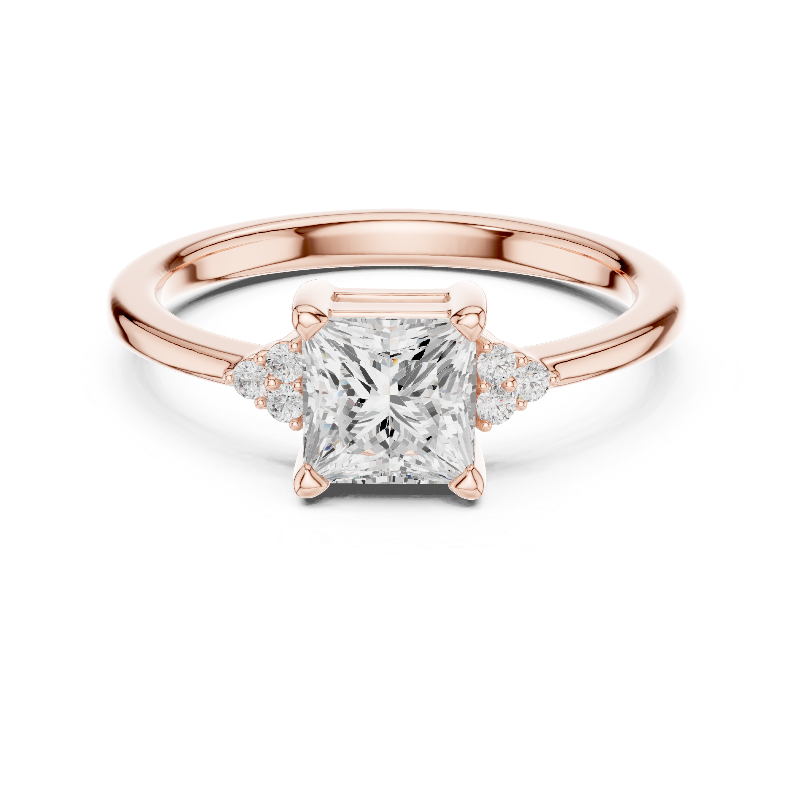 Bold Cushion Cut Solitaire Diamond Engagement Ring look