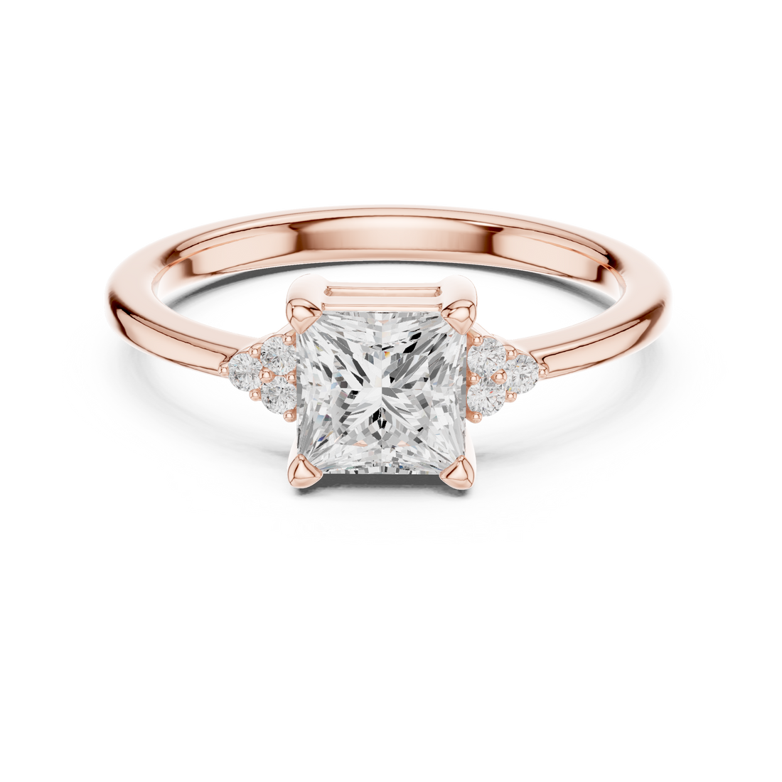 Bold Cushion Cut Solitaire Diamond Engagement Ring look