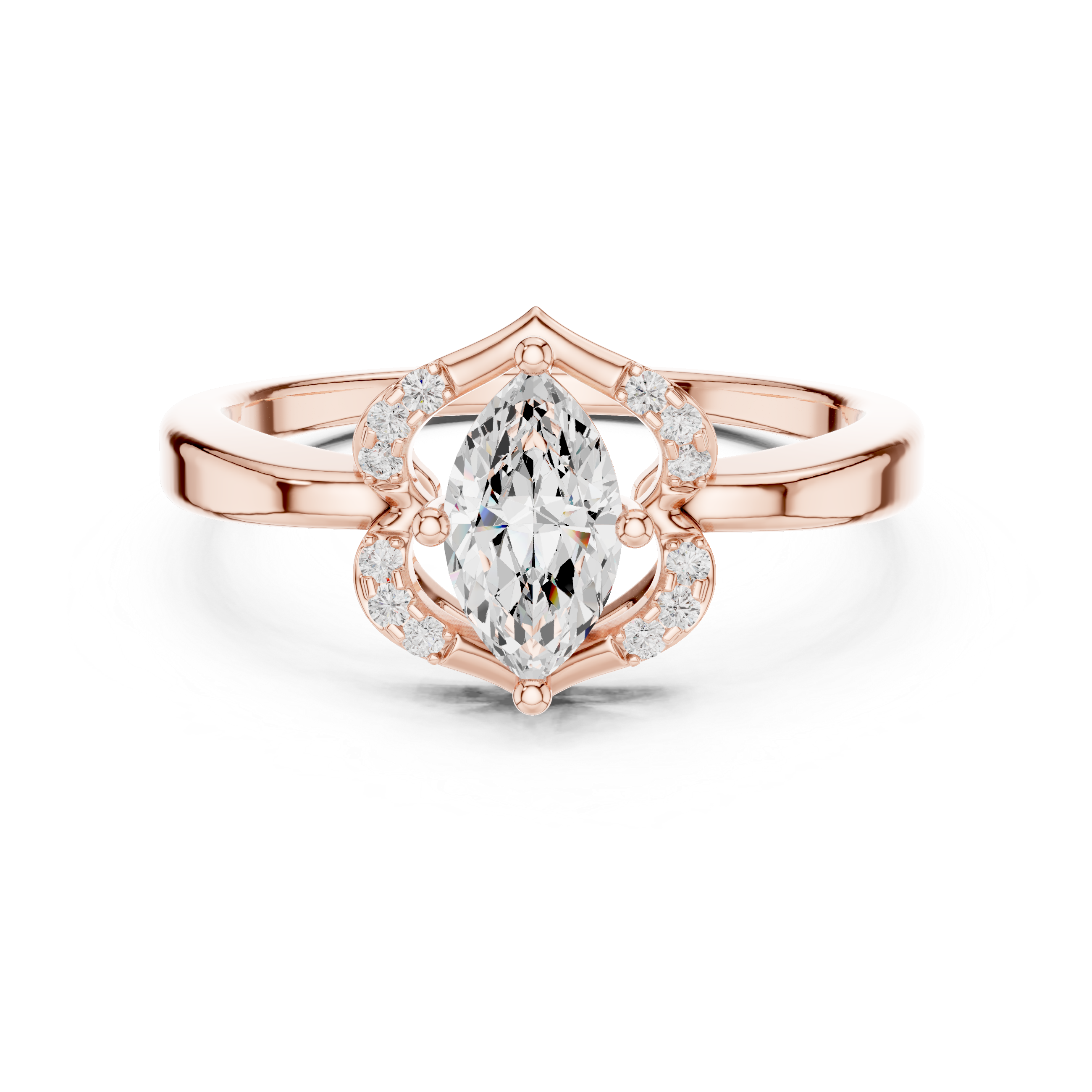 Modern Marquise Diamond Halo Engagement Ring vibe