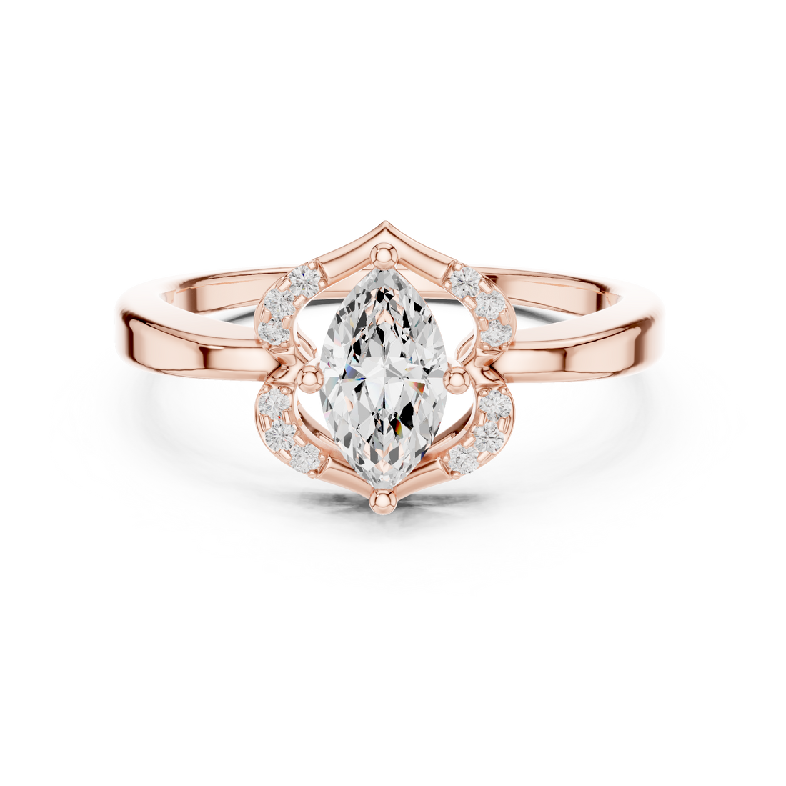 Modern Marquise Diamond Halo Engagement Ring vibe