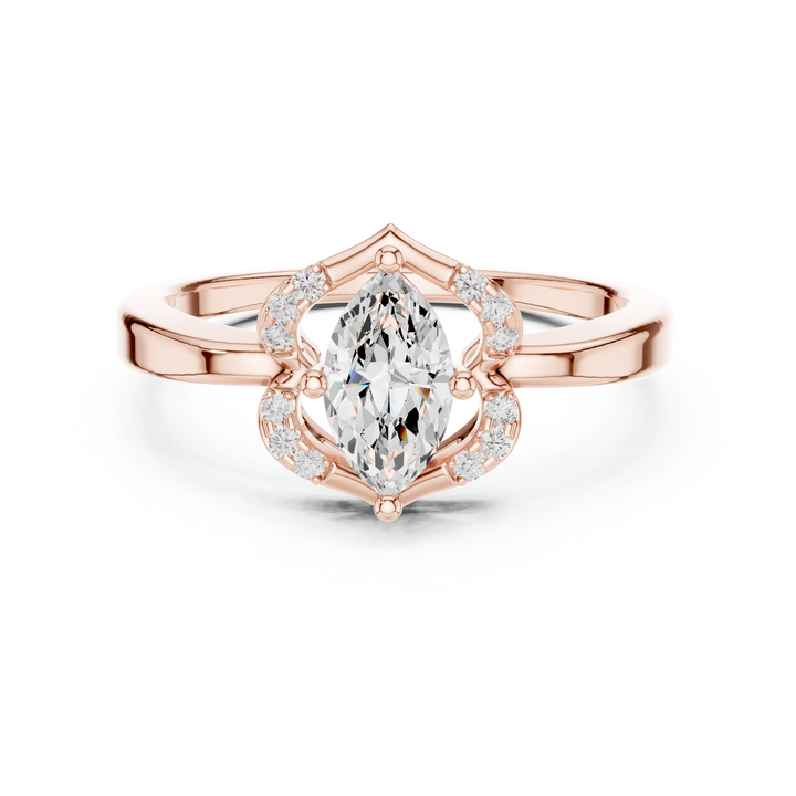 Modern Marquise Diamond Halo Engagement Ring vibe
