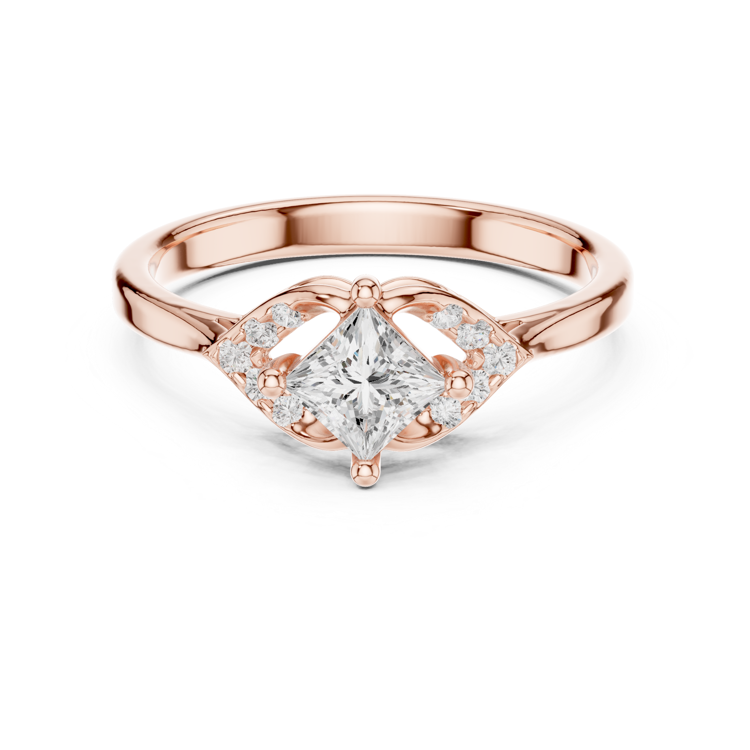 Princess Cut Diamond Solitaire Engagement Ring