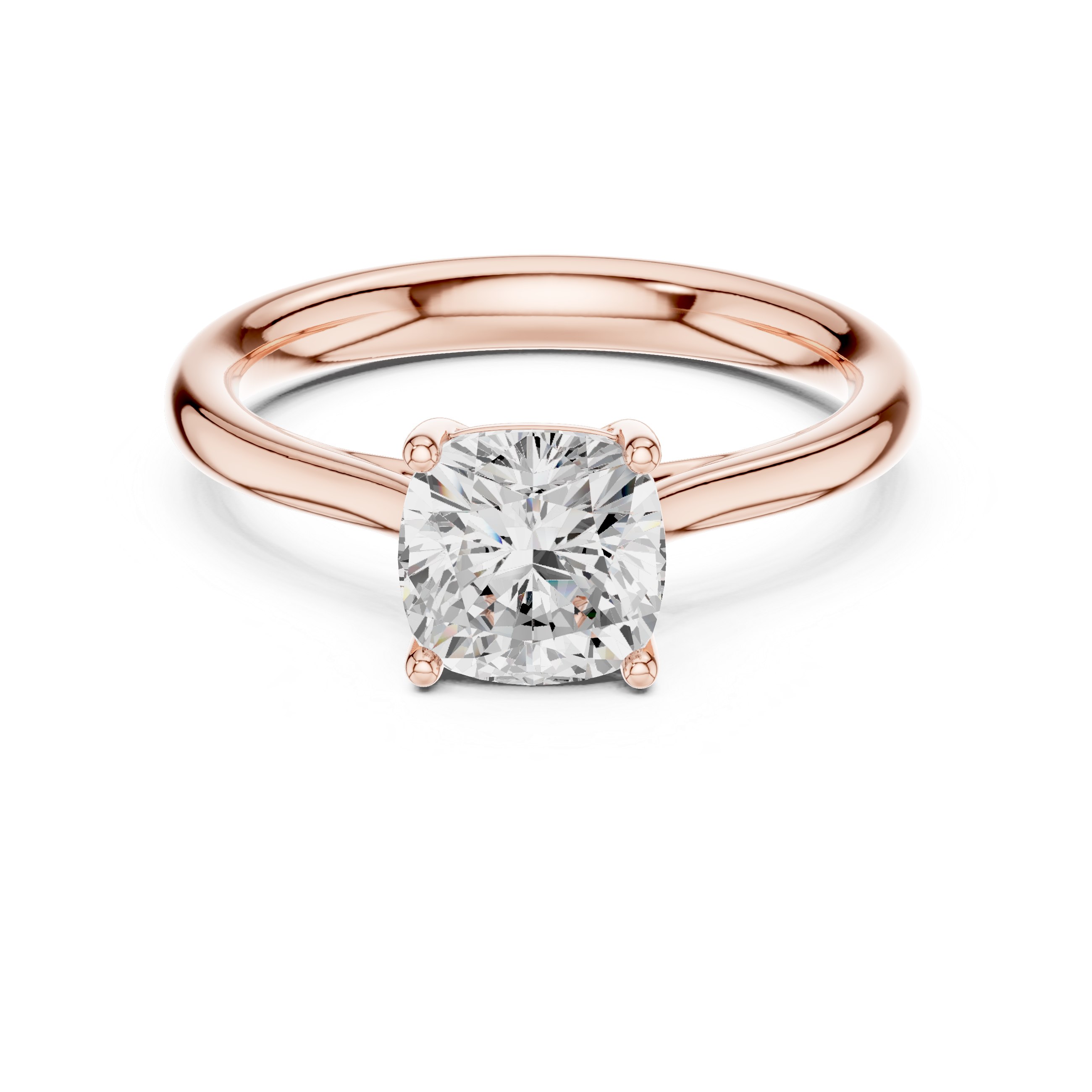 Royal Cushion Cut Diamond Solitaire Engagement Ring in Classic Four Prong Setting charm