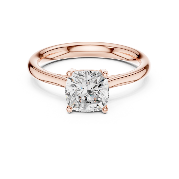 Royal Cushion Cut Diamond Solitaire Engagement Ring in Classic Four Prong Setting charm