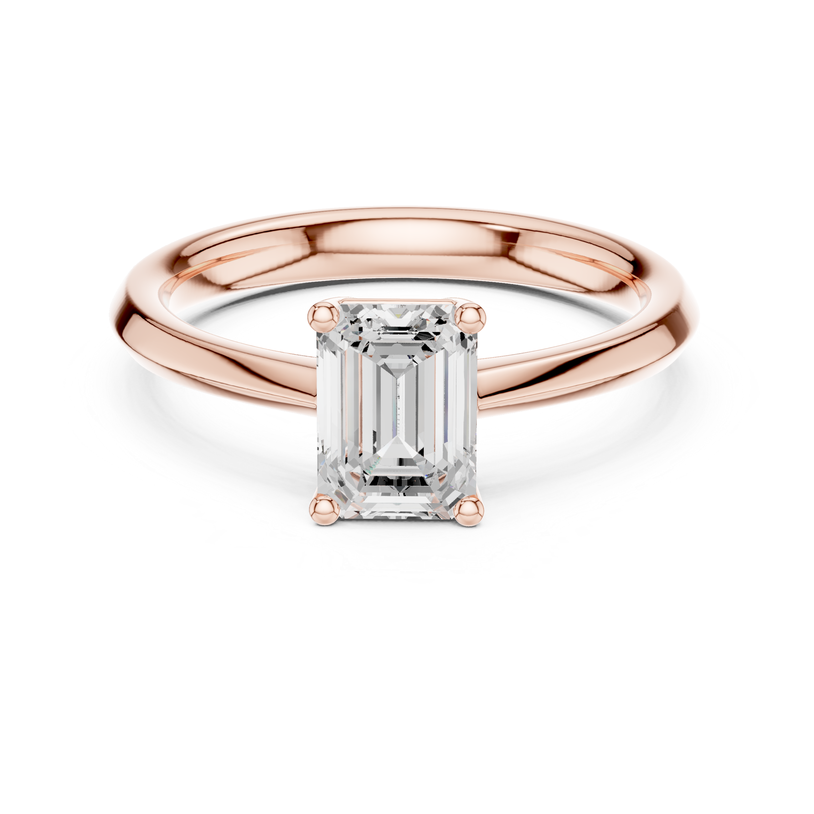 Emerald Cut Diamond Solitaire Engagement Ring