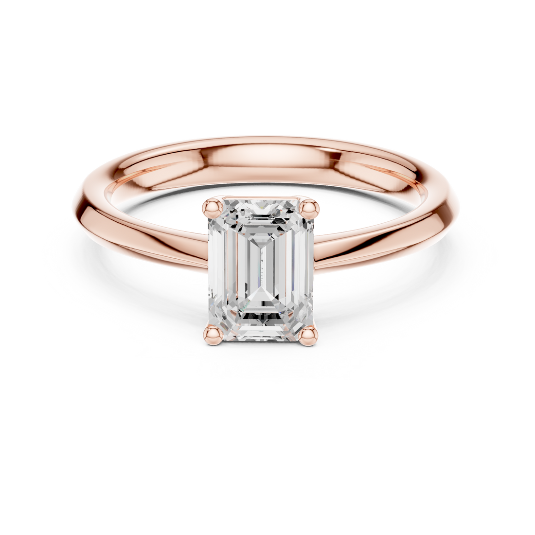 Emerald Cut Diamond Solitaire Engagement Ring