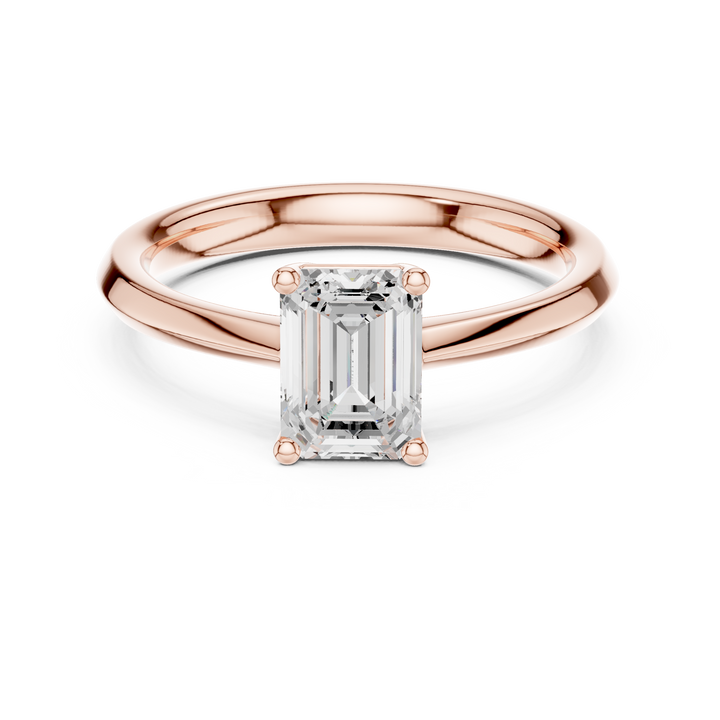 Emerald Cut Diamond Solitaire Engagement Ring