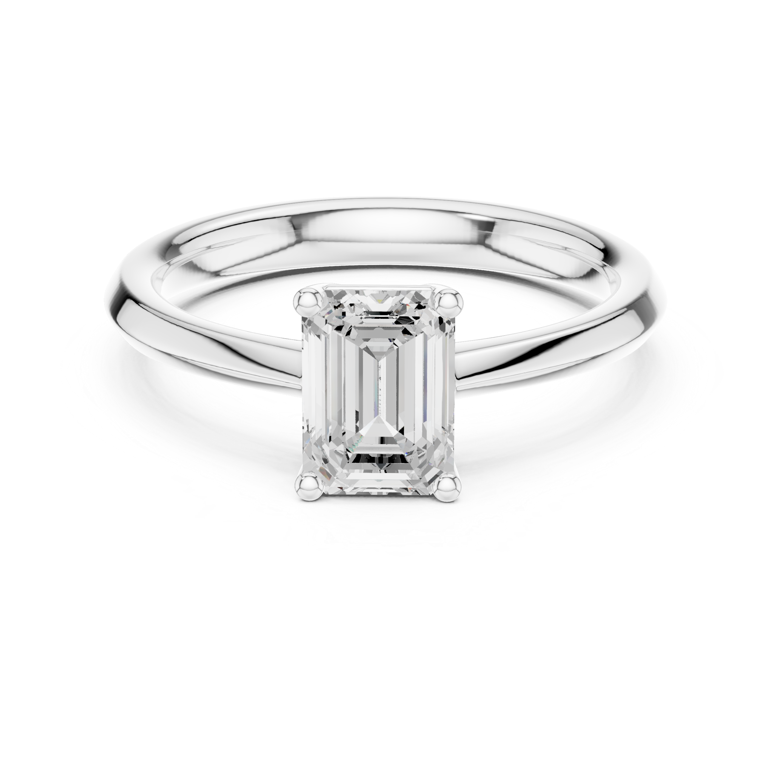 Emerald Cut Diamond Solitaire Engagement Ring