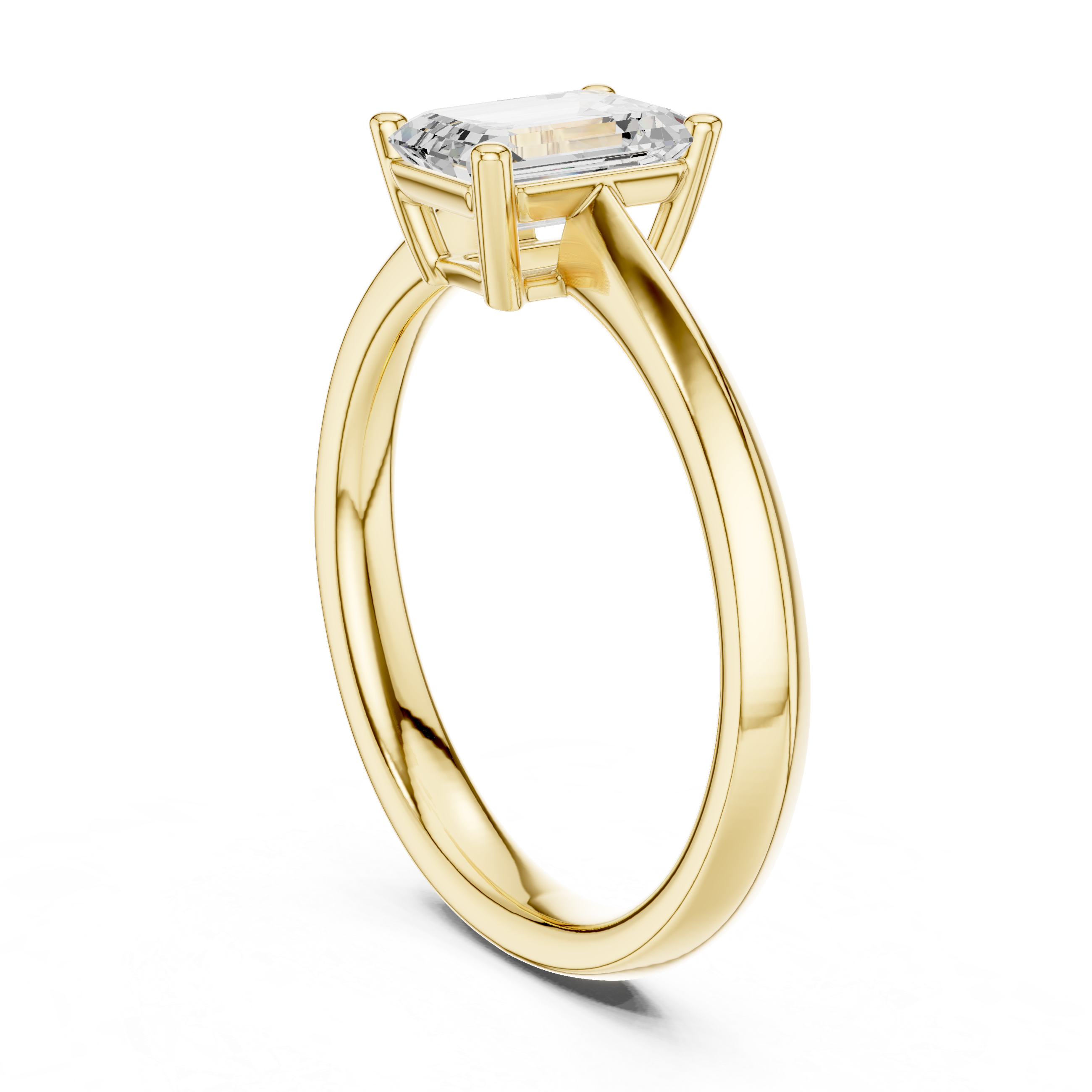 Emerald Cut Diamond Solitaire Engagement Ring