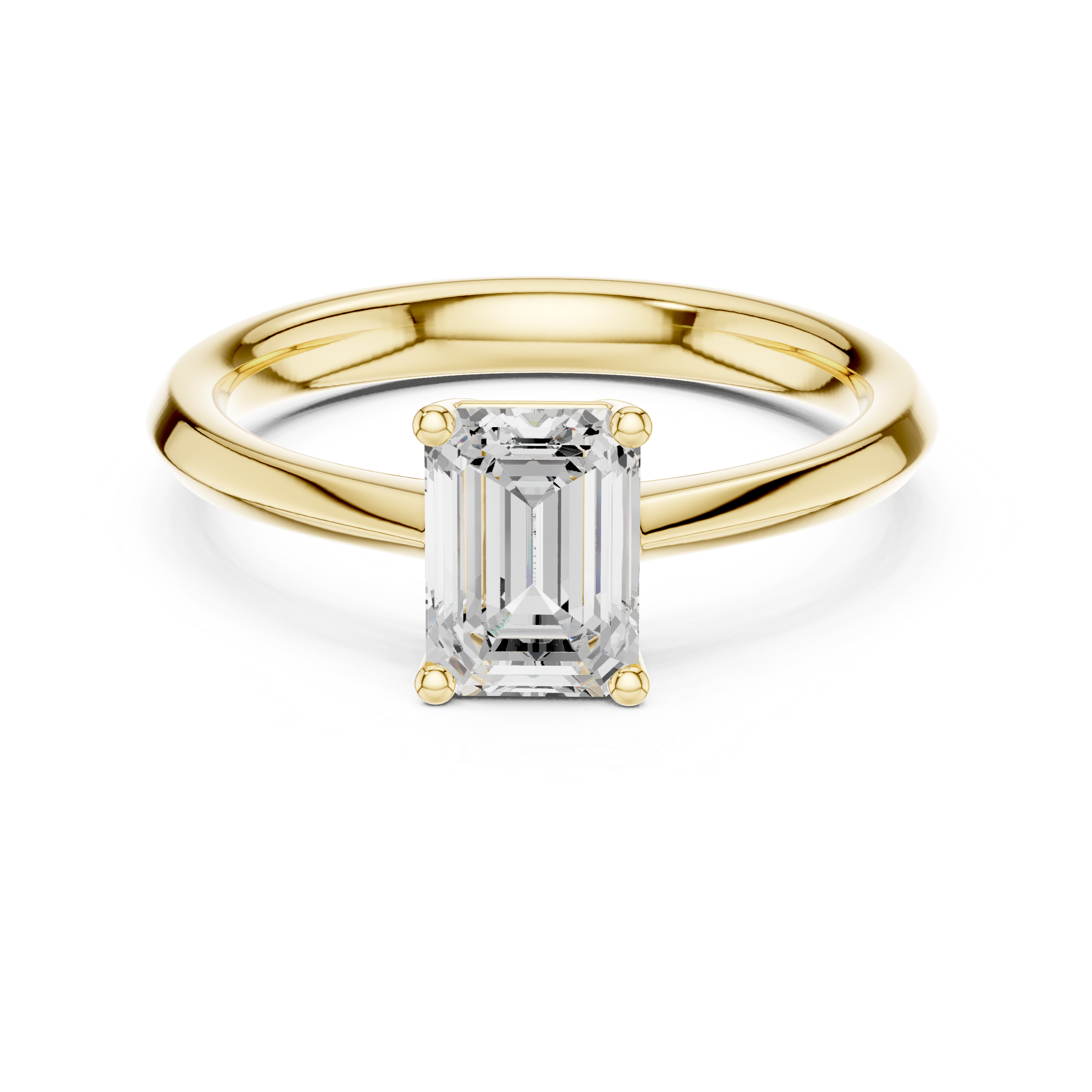 Emerald Cut Diamond Solitaire Engagement Ring