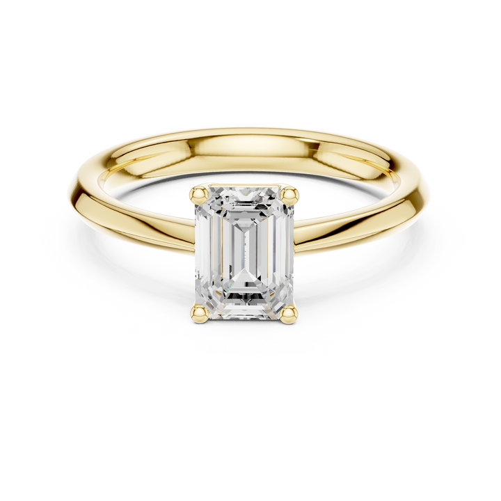 Emerald Cut Diamond Solitaire Engagement Ring