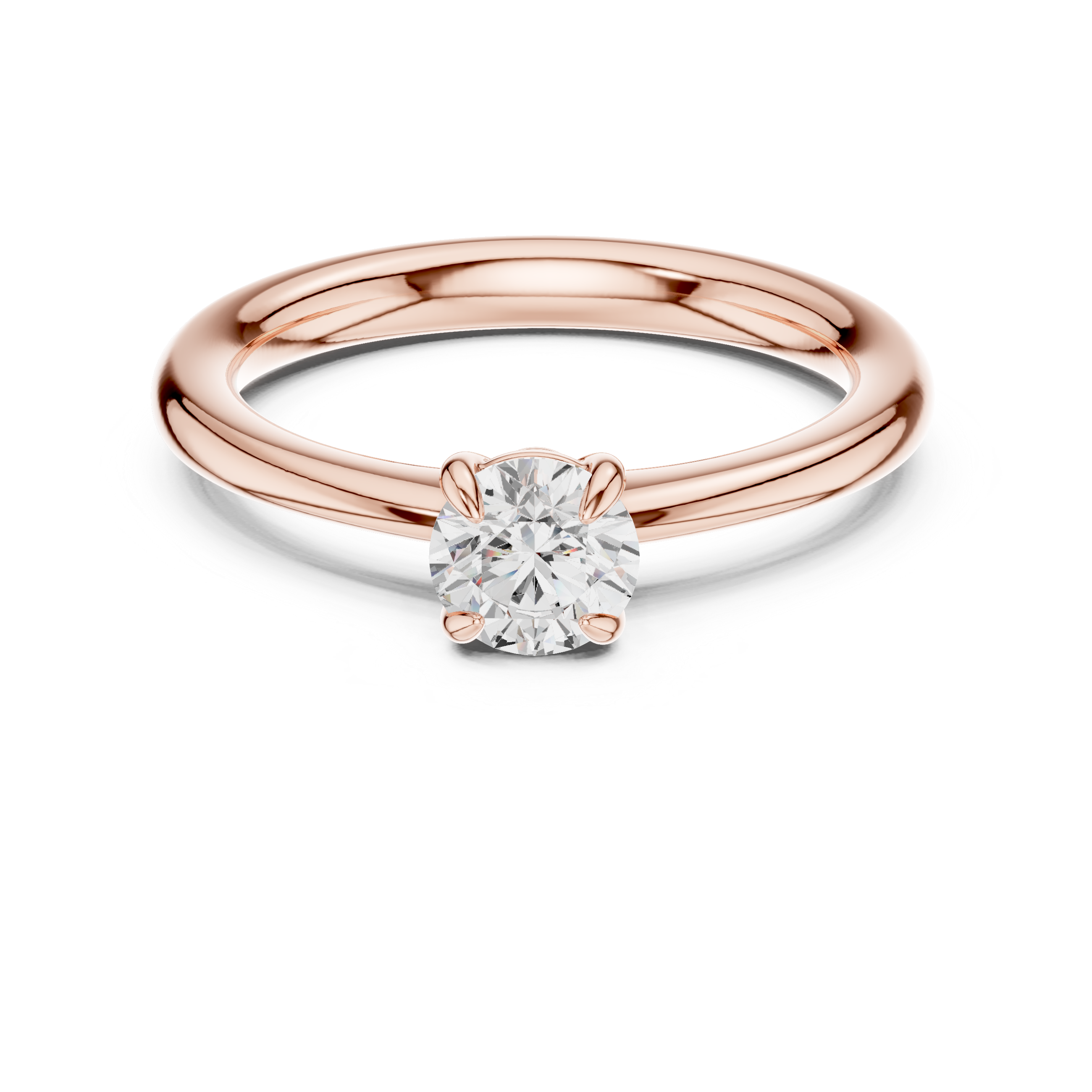 Modern Round Brilliant Cut Diamond Solitaire Engagement Ring in Classic Four Prong Setting vibe