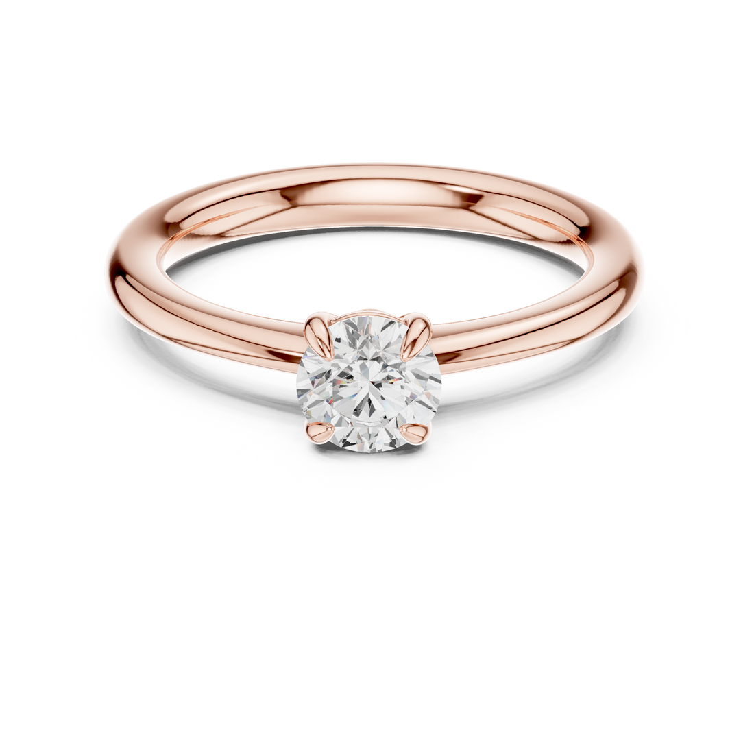 Modern Round Brilliant Cut Diamond Solitaire Engagement Ring in Classic Four Prong Setting vibe