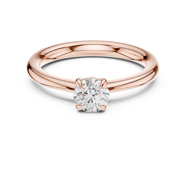 Modern Round Brilliant Cut Diamond Solitaire Engagement Ring in Classic Four Prong Setting vibe