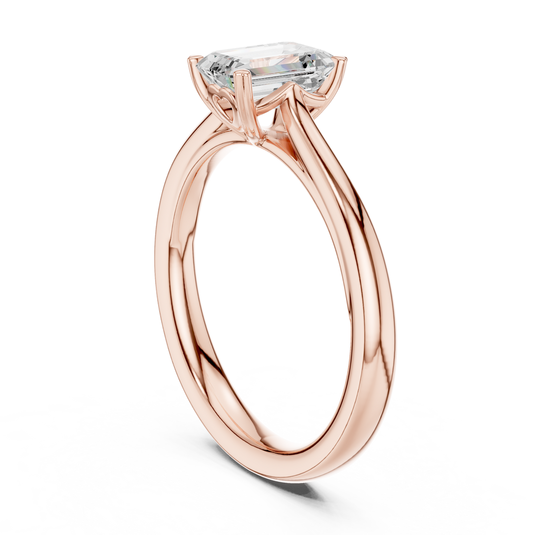 Emerald Cut Diamond Solitaire Engagement Ring