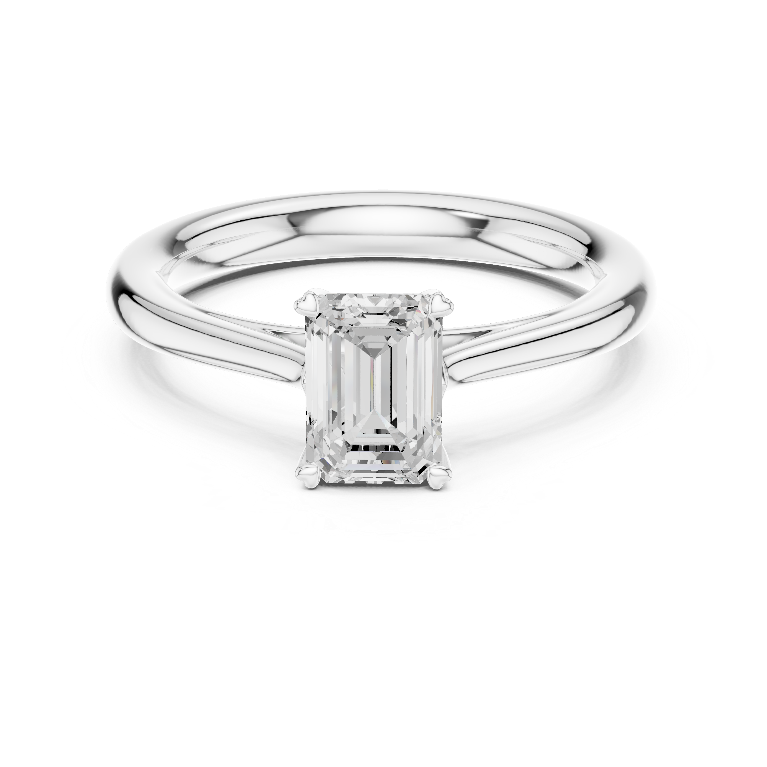 Emerald Cut Diamond Solitaire Engagement Ring