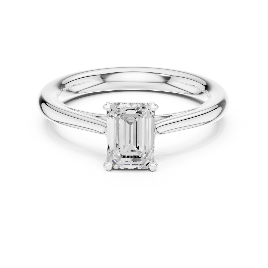 Emerald Cut Diamond Solitaire Engagement Ring
