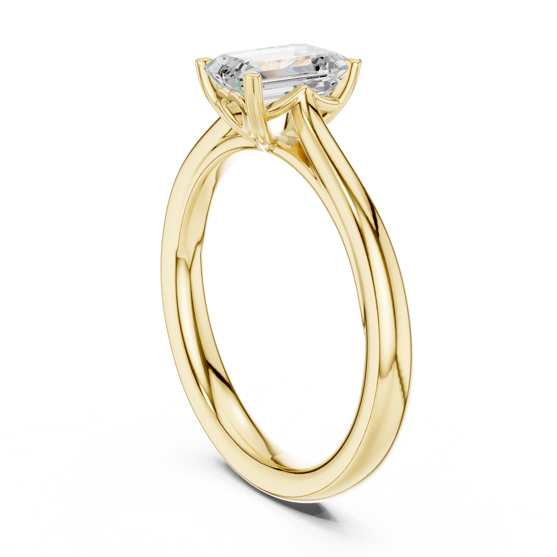 Emerald Cut Diamond Solitaire Engagement Ring