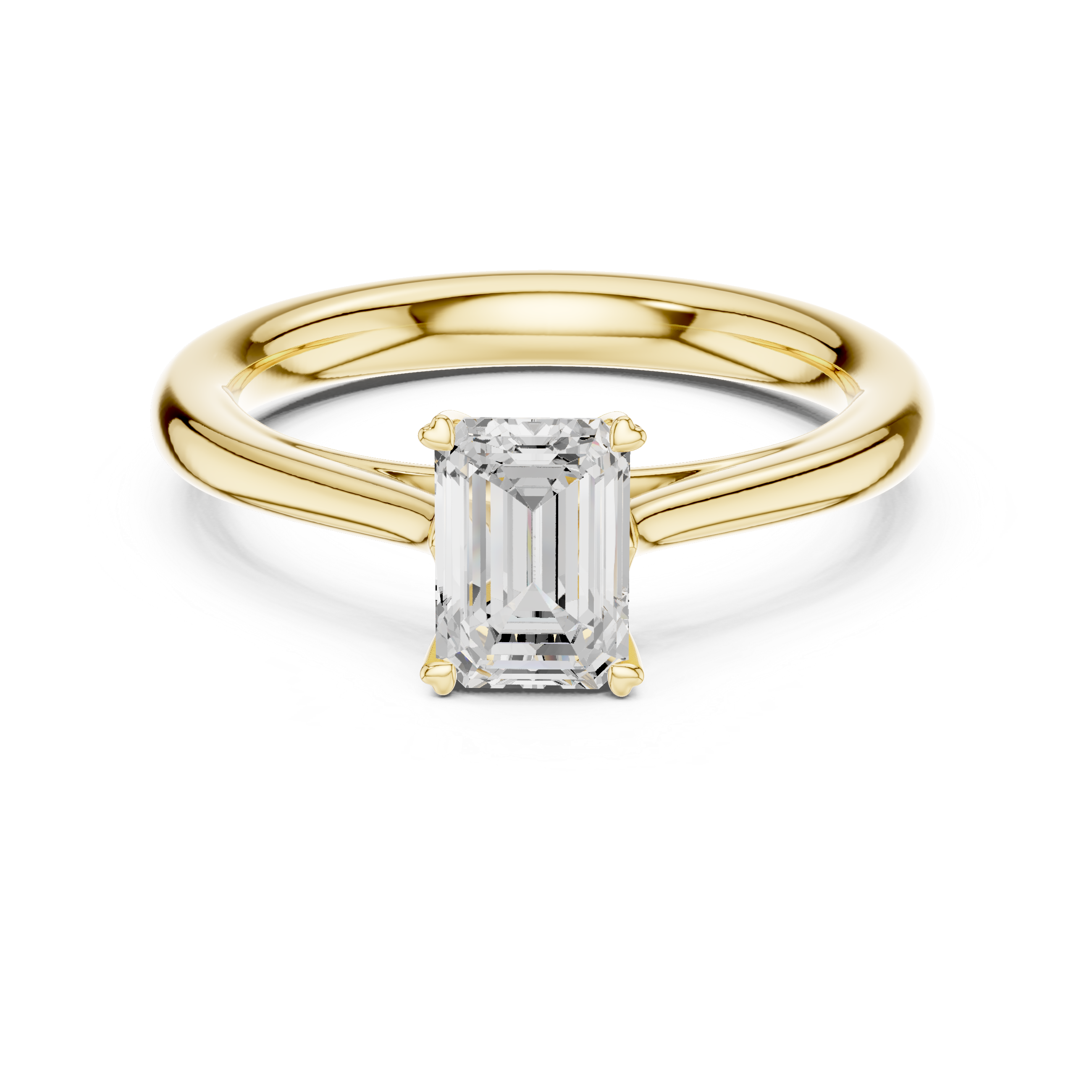 Emerald Cut Diamond Solitaire Engagement Ring