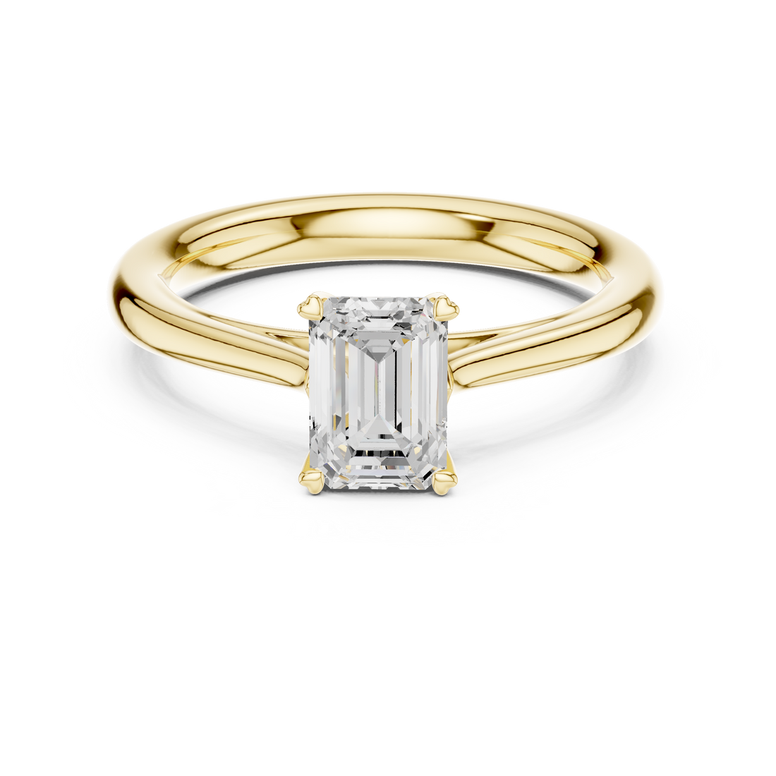 Emerald Cut Diamond Solitaire Engagement Ring