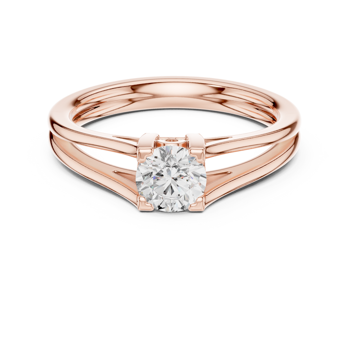 Round Brilliant Cut Diamond Solitaire Split Shank Ring