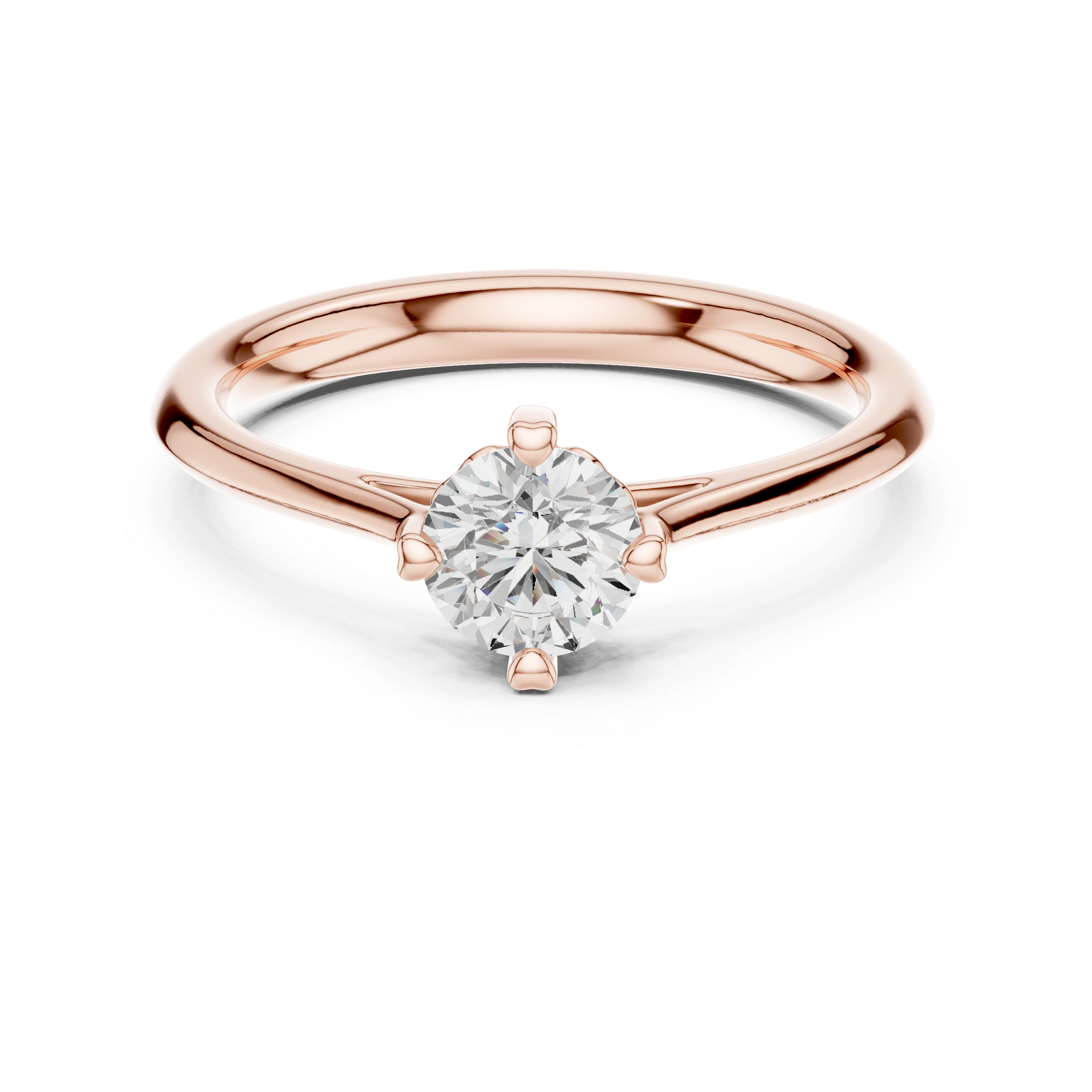 Modern Round Brilliant Cut Diamond Solitaire Engagement Ring in Classic Four Prong Setting vibe