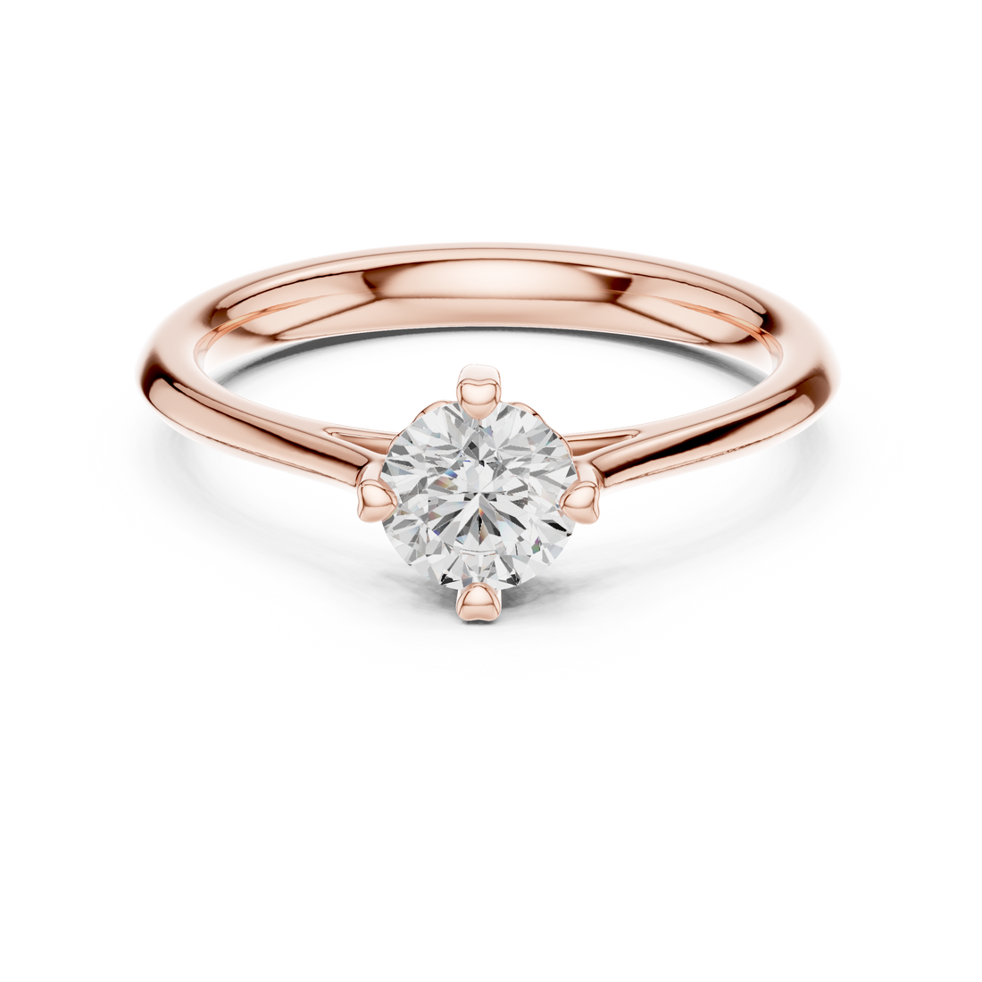Modern Round Brilliant Cut Diamond Solitaire Engagement Ring in Classic Four Prong Setting vibe
