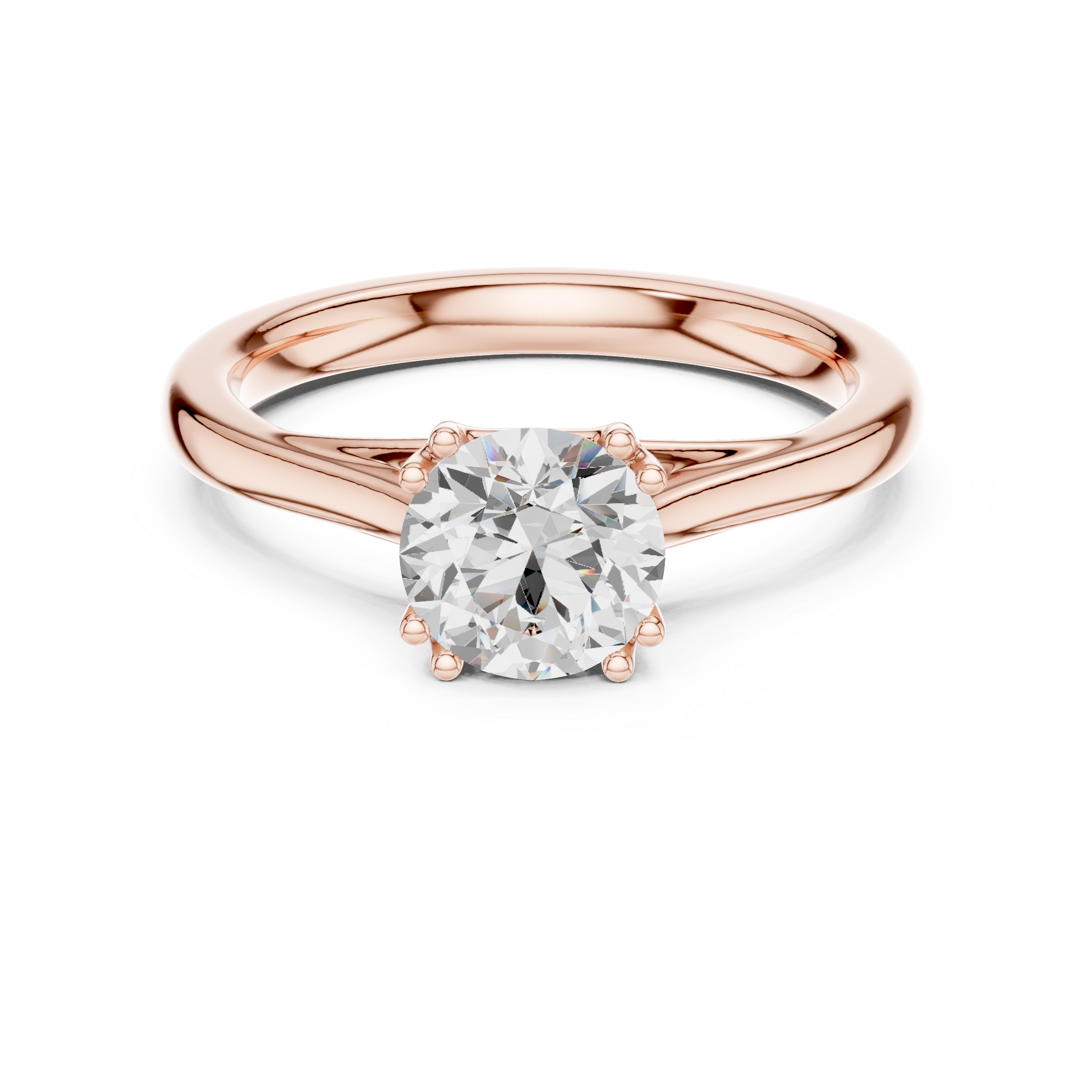 Rare Round Brilliant Cut Diamond Solitaire Classic Prong Ring find