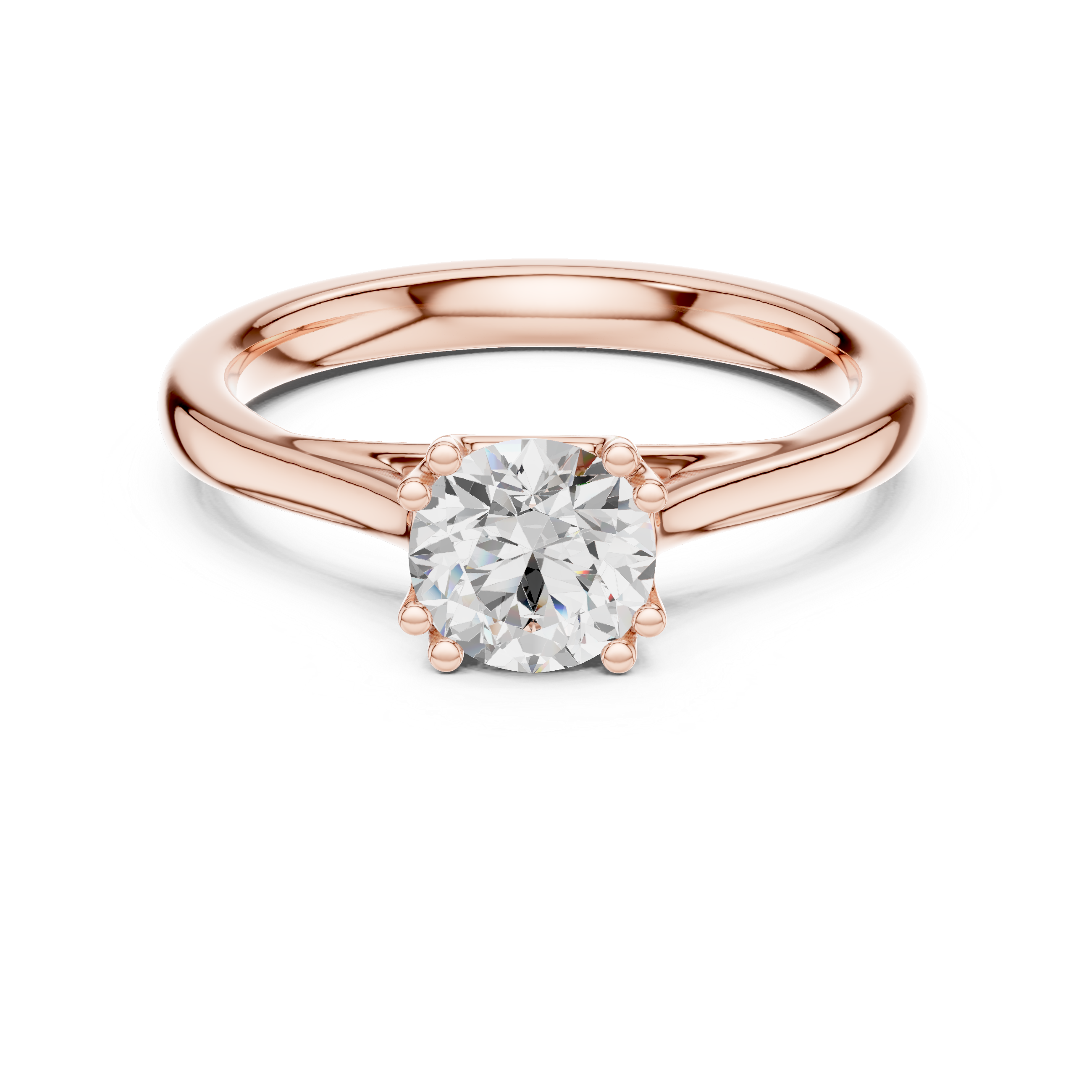 Round Brilliant Cut Diamond Solitaire Engagement Ring in Classic Six Prong Setting