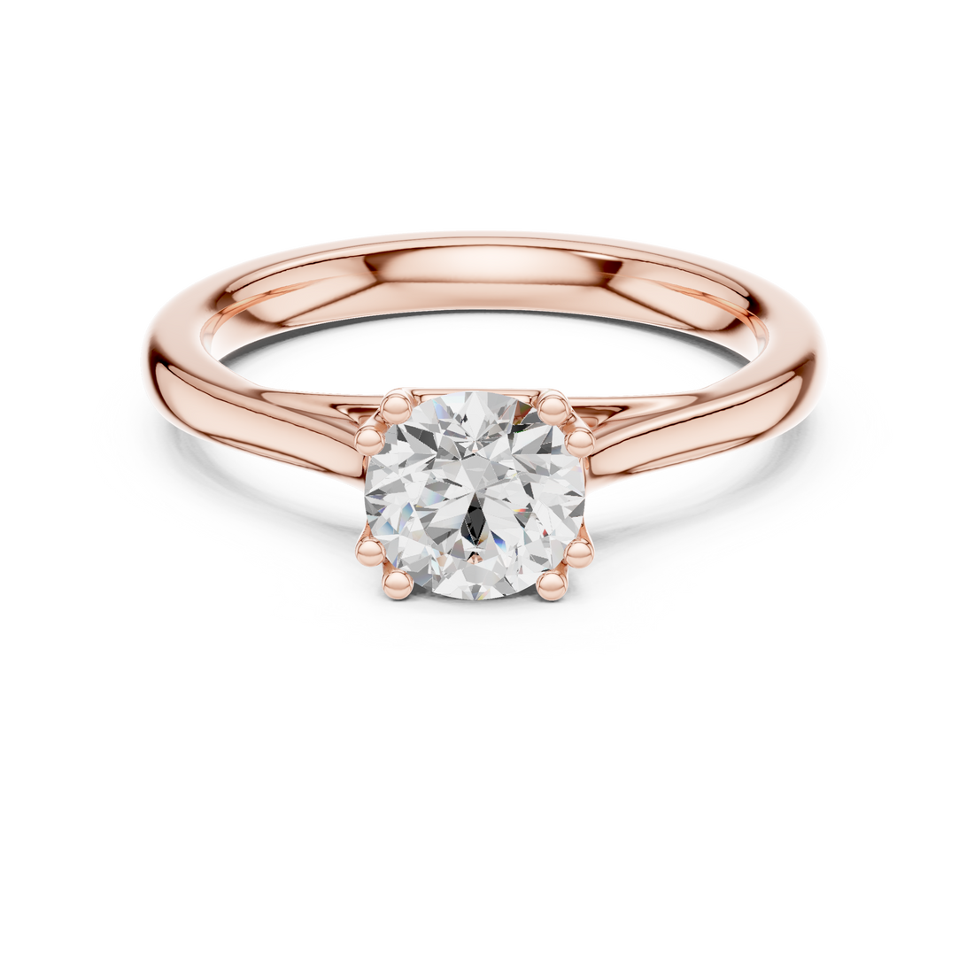 Round Brilliant Cut Diamond Solitaire Engagement Ring in Classic Six Prong Setting