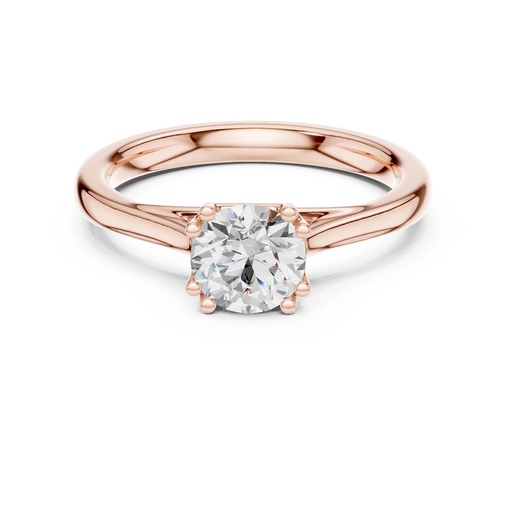 Round Brilliant Cut Diamond Solitaire Engagement Ring in Classic Six Prong Setting