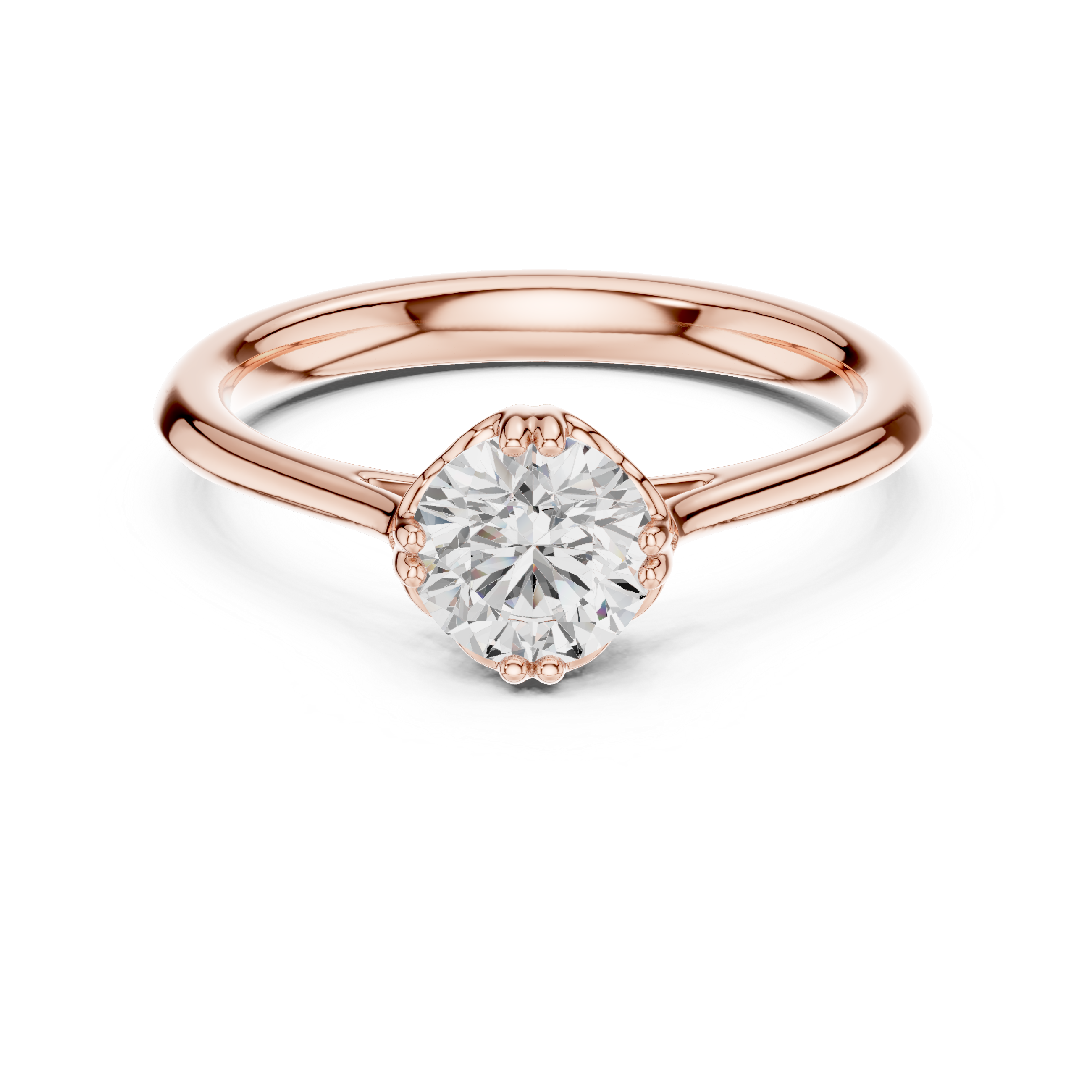 Modern Round Brilliant Cut Diamond Solitaire Bezel Inspired Ring vibe
