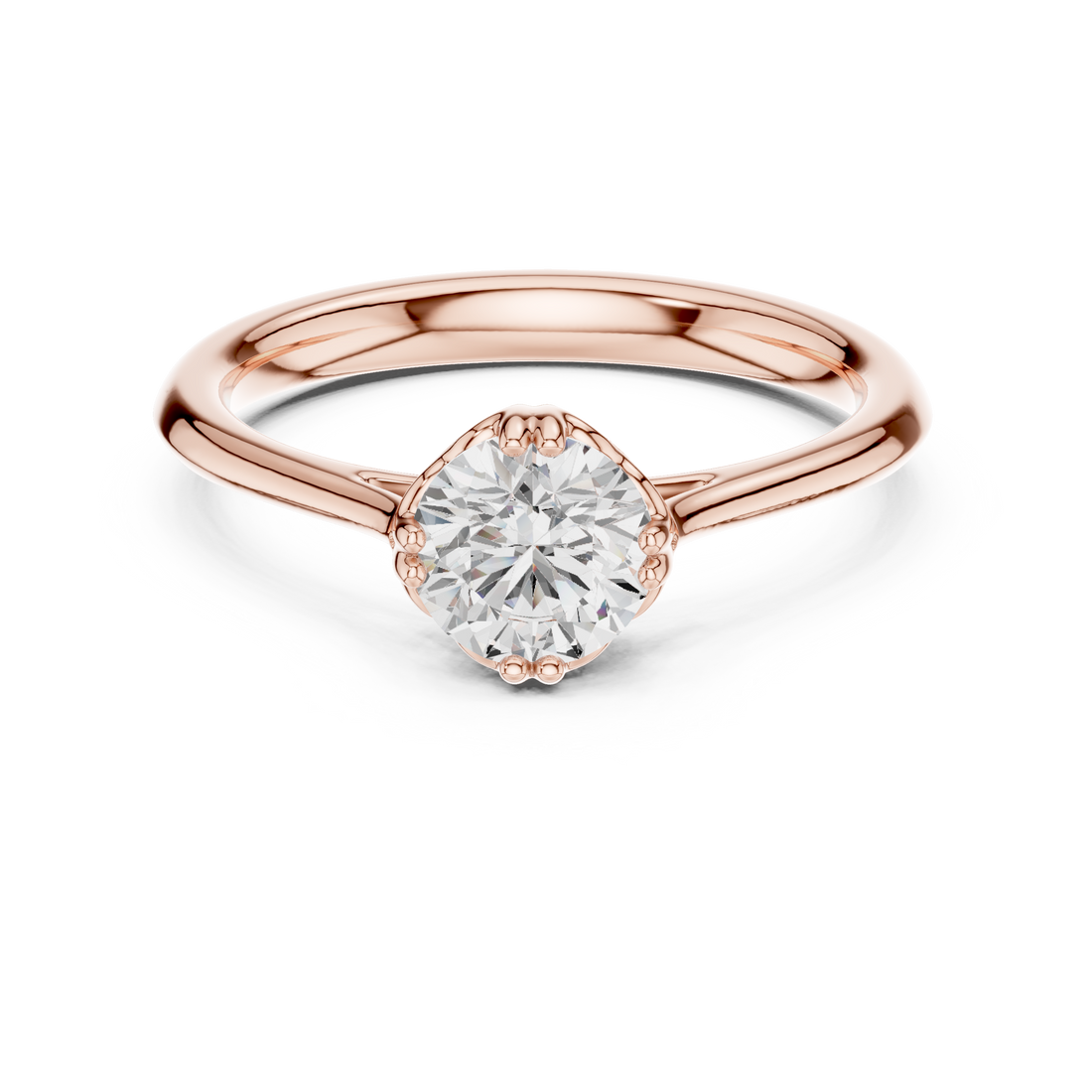 Modern Round Brilliant Cut Diamond Solitaire Bezel Inspired Ring vibe