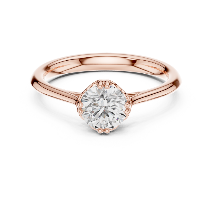 Modern Round Brilliant Cut Diamond Solitaire Bezel Inspired Ring vibe