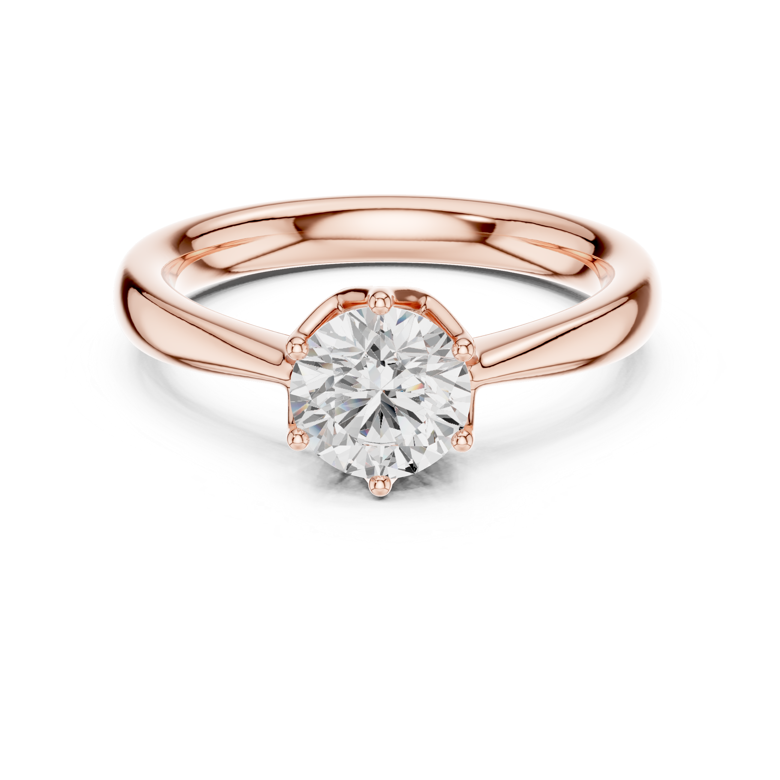 Bold Round Brilliant Cut Diamond Solitaire Engagement Ring look