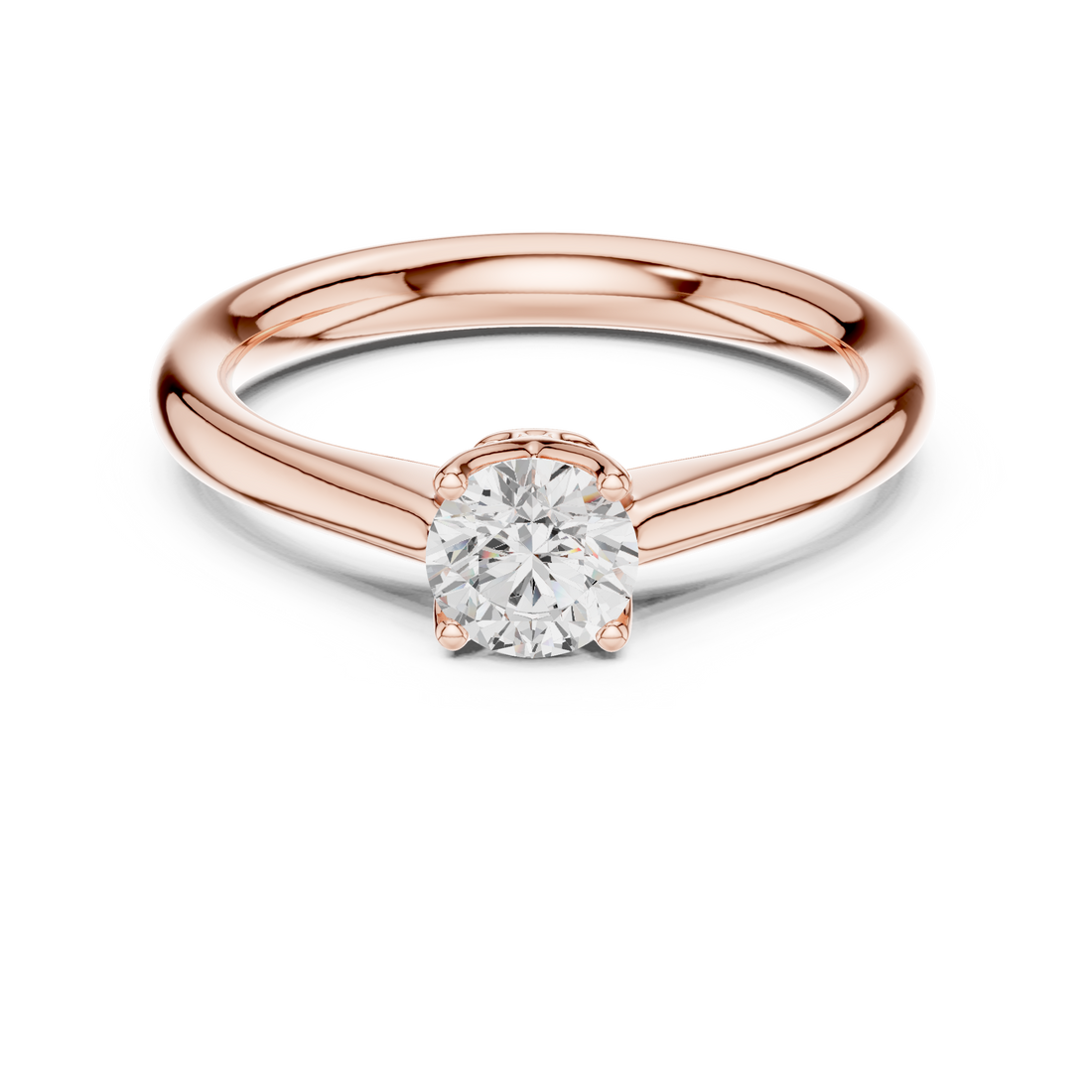 Round Brilliant Cut Diamond Solitaire Engagement Ring Classic Collet Setting