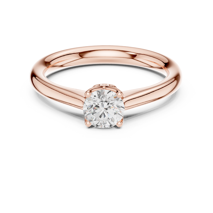 Round Brilliant Cut Diamond Solitaire Engagement Ring Classic Collet Setting