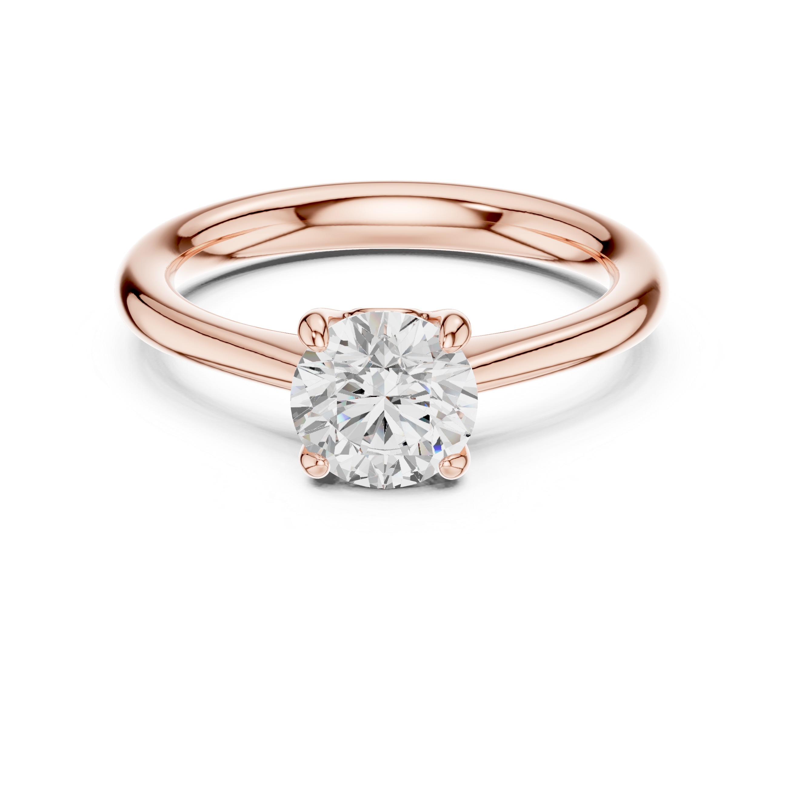Royal Round Brilliant Cut Diamond Solitaire Engagement Ring – Classic Four Prong charm