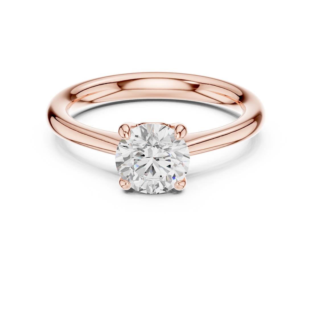 Royal Round Brilliant Cut Diamond Solitaire Engagement Ring – Classic Four Prong charm
