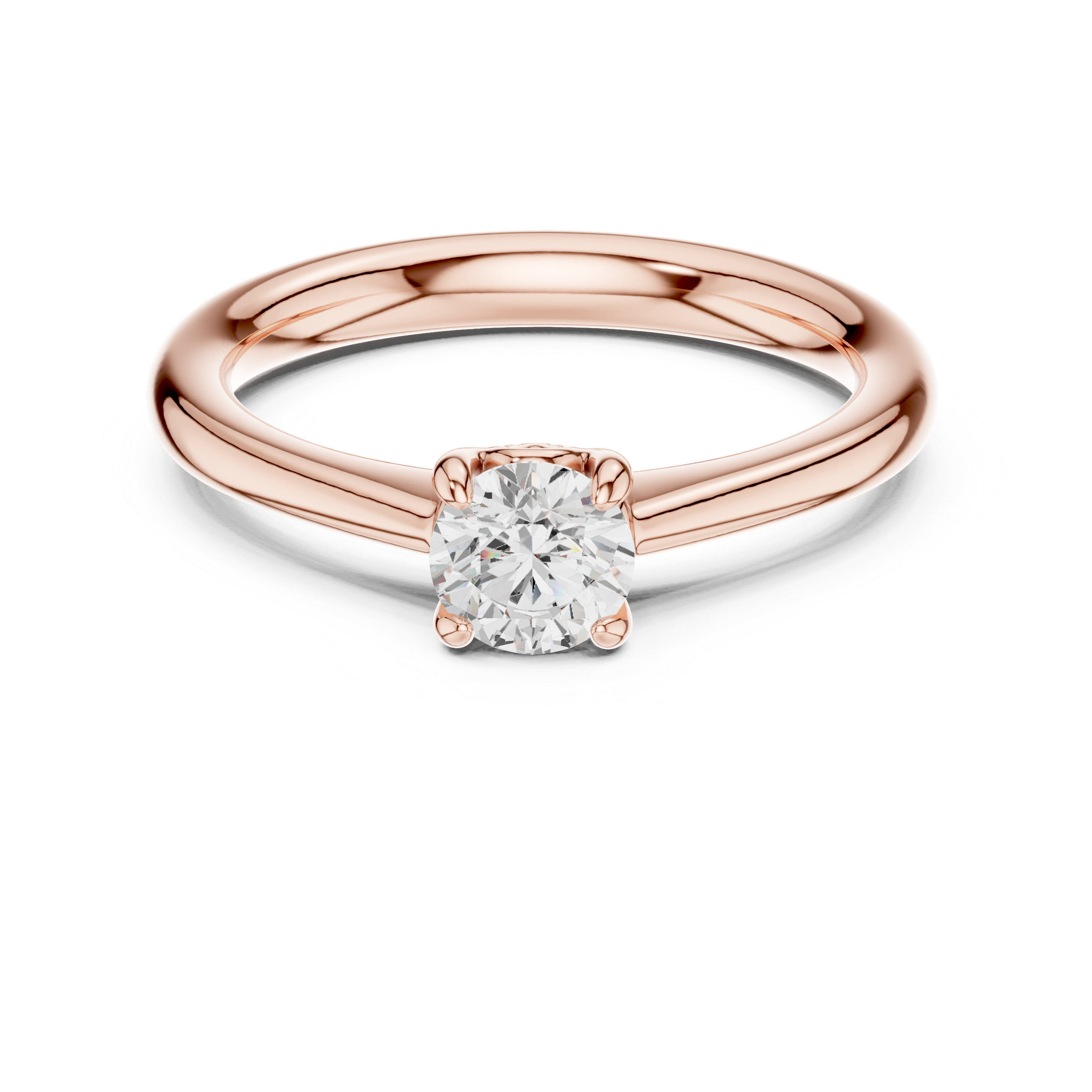 Modern Round Brilliant Cut Diamond Solitaire Engagement Ring Classic Collet Setting vibe