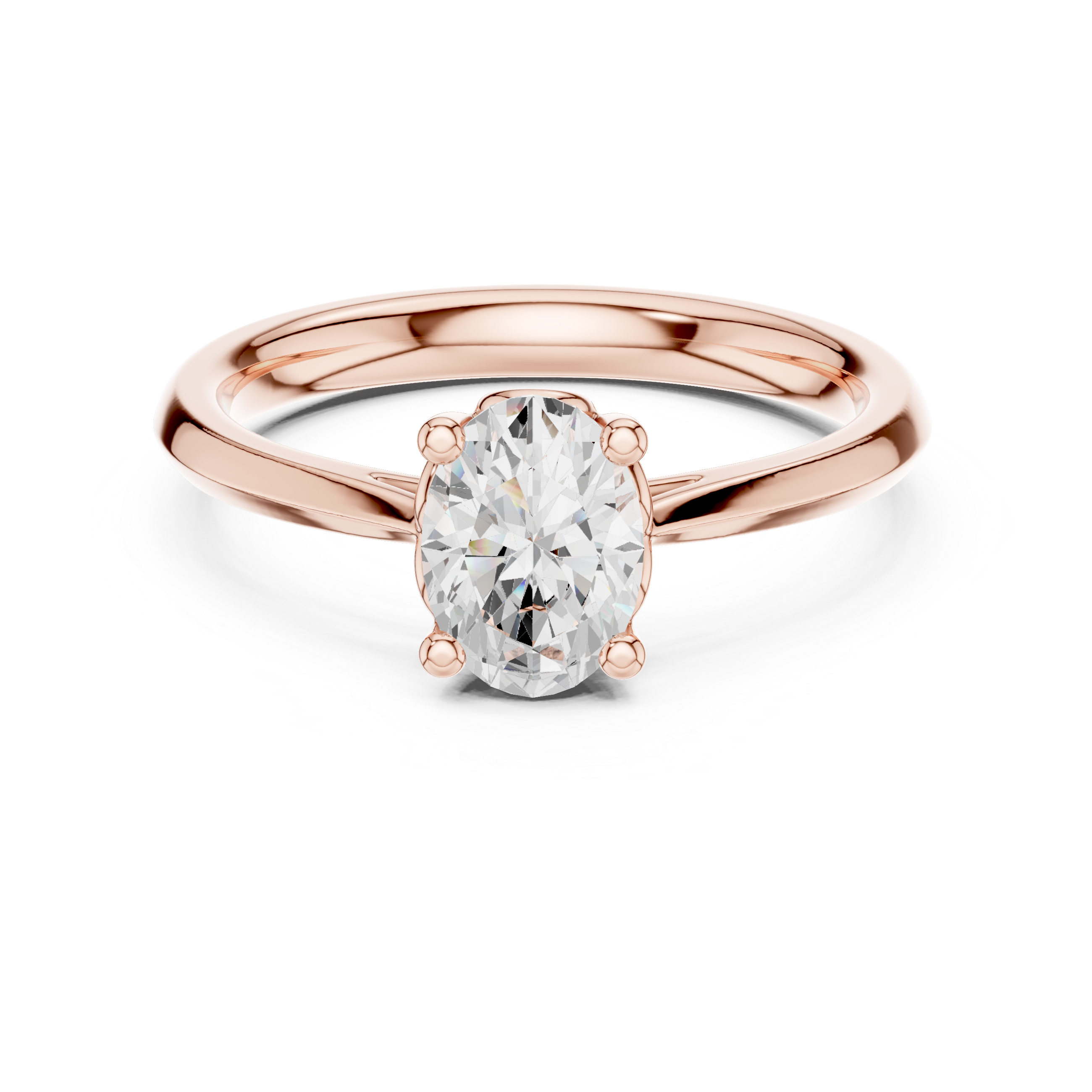 Modern Oval Cut Diamond Solitaire Engagement Ring with Classic Collet Setting vibe