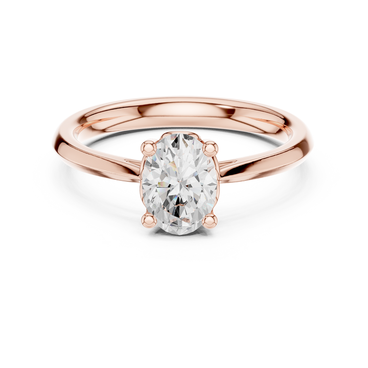 Modern Oval Cut Diamond Solitaire Engagement Ring with Classic Collet Setting vibe