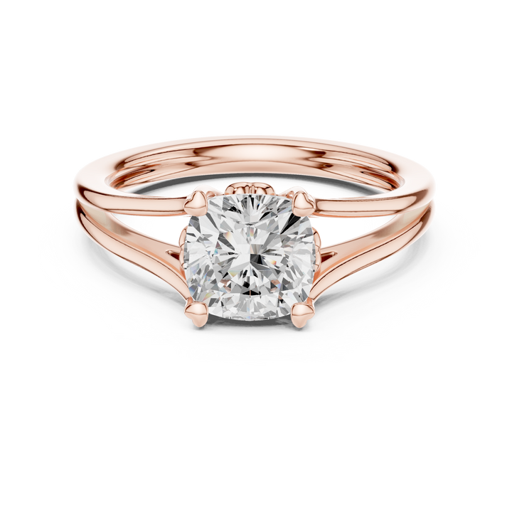Rare Cushion Square Cut Diamond Solitaire Engagement Ring Split Shank Collet Setting find