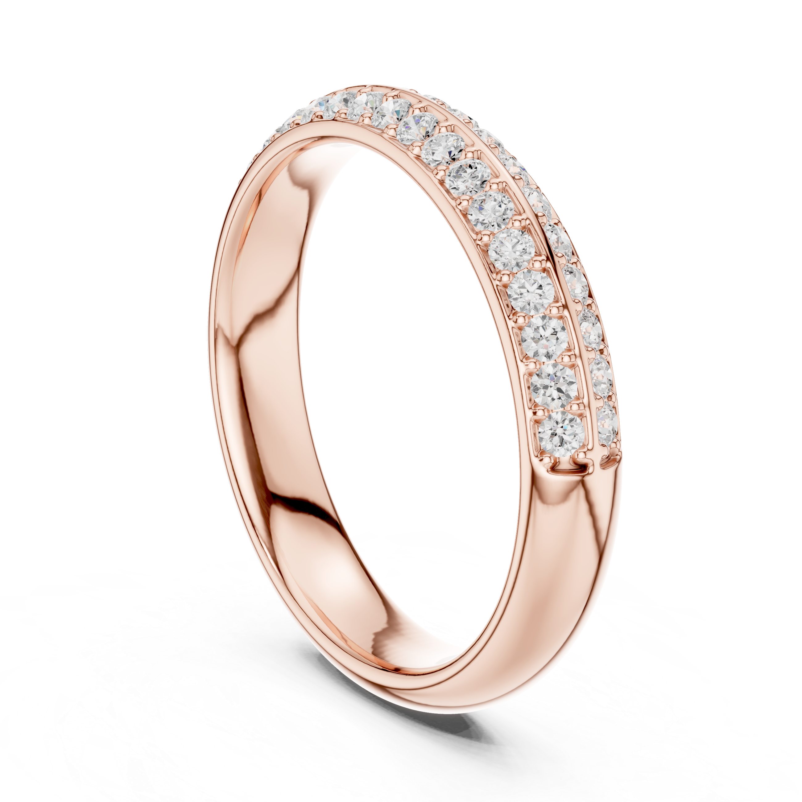 Beautiful white gold halo engagement ring featuring sparkling center diamond with pavé side stones.