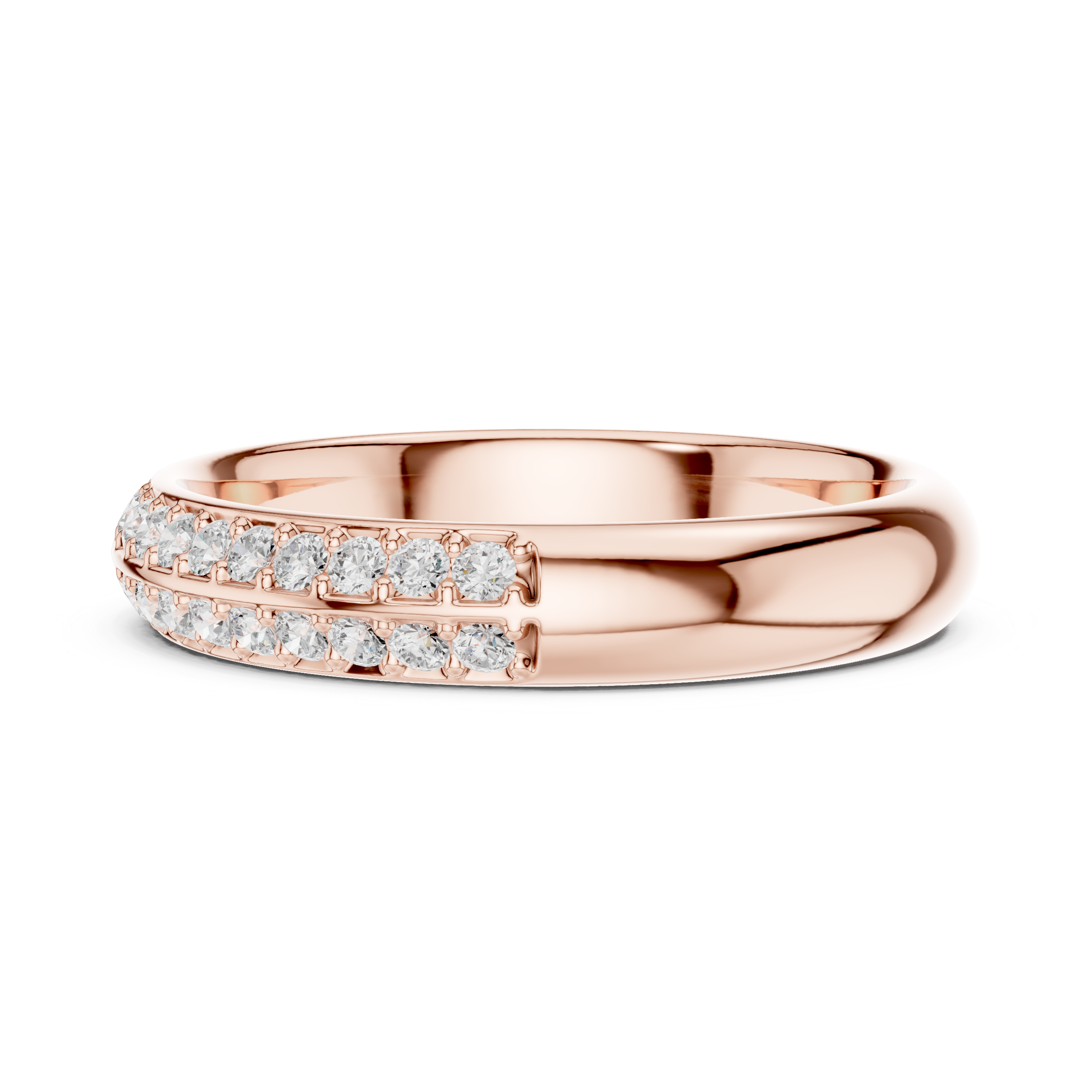 Classic yellow gold wedding band with smooth polished surface and timeless comfort fit design.