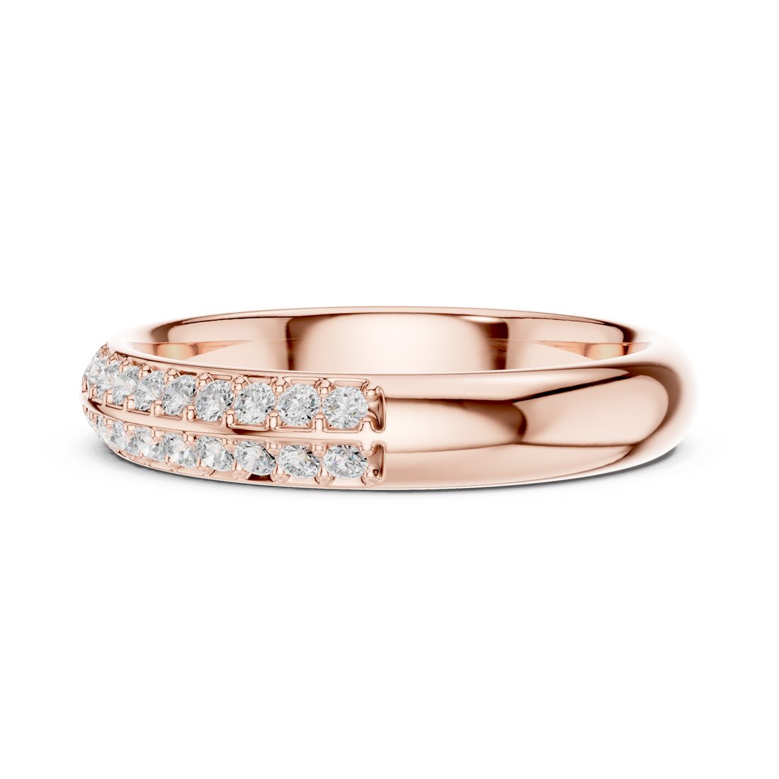 Classic yellow gold wedding band with smooth polished surface and timeless comfort fit design.