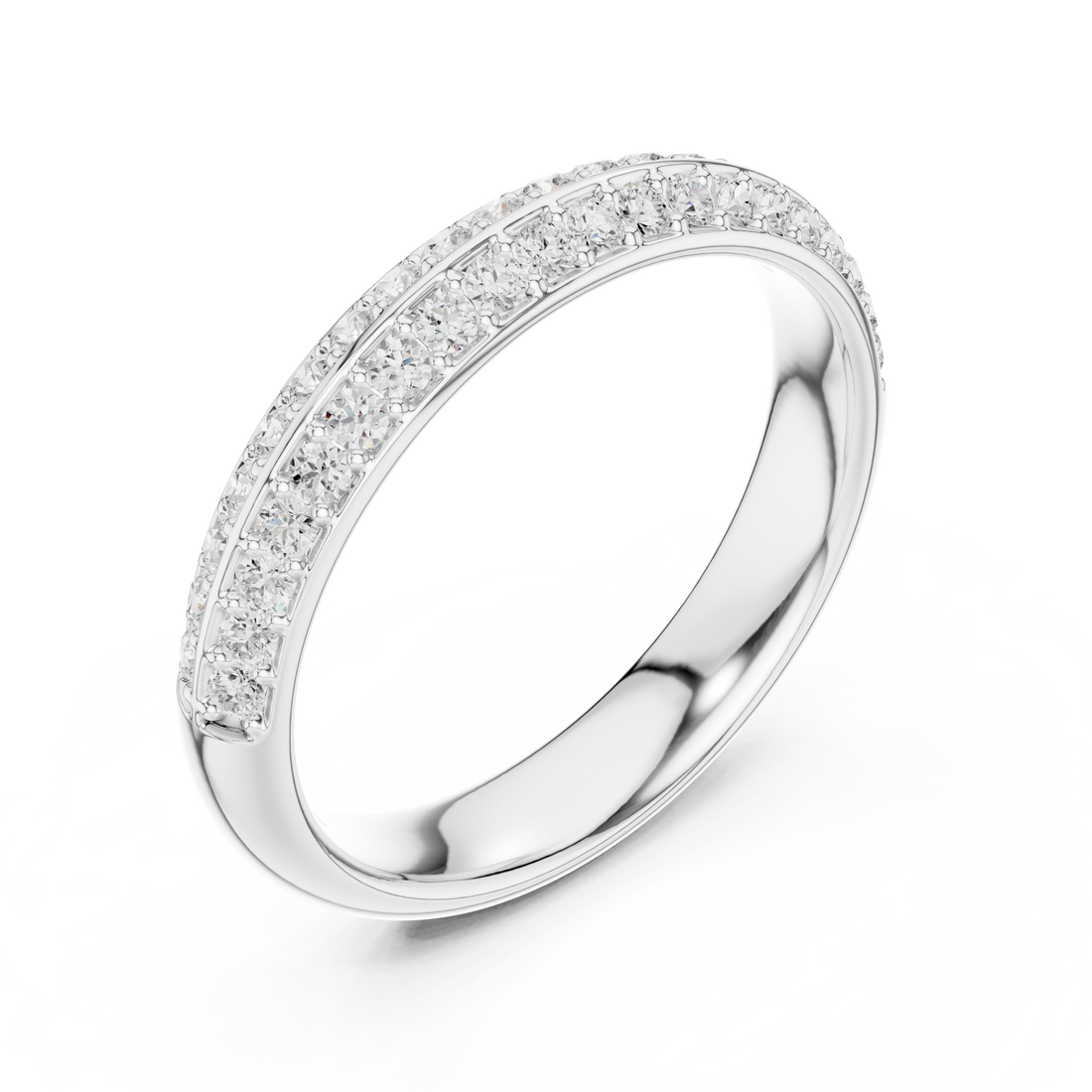 Modern geometric diamond ring with sharp angles and contemporary luxury finish.