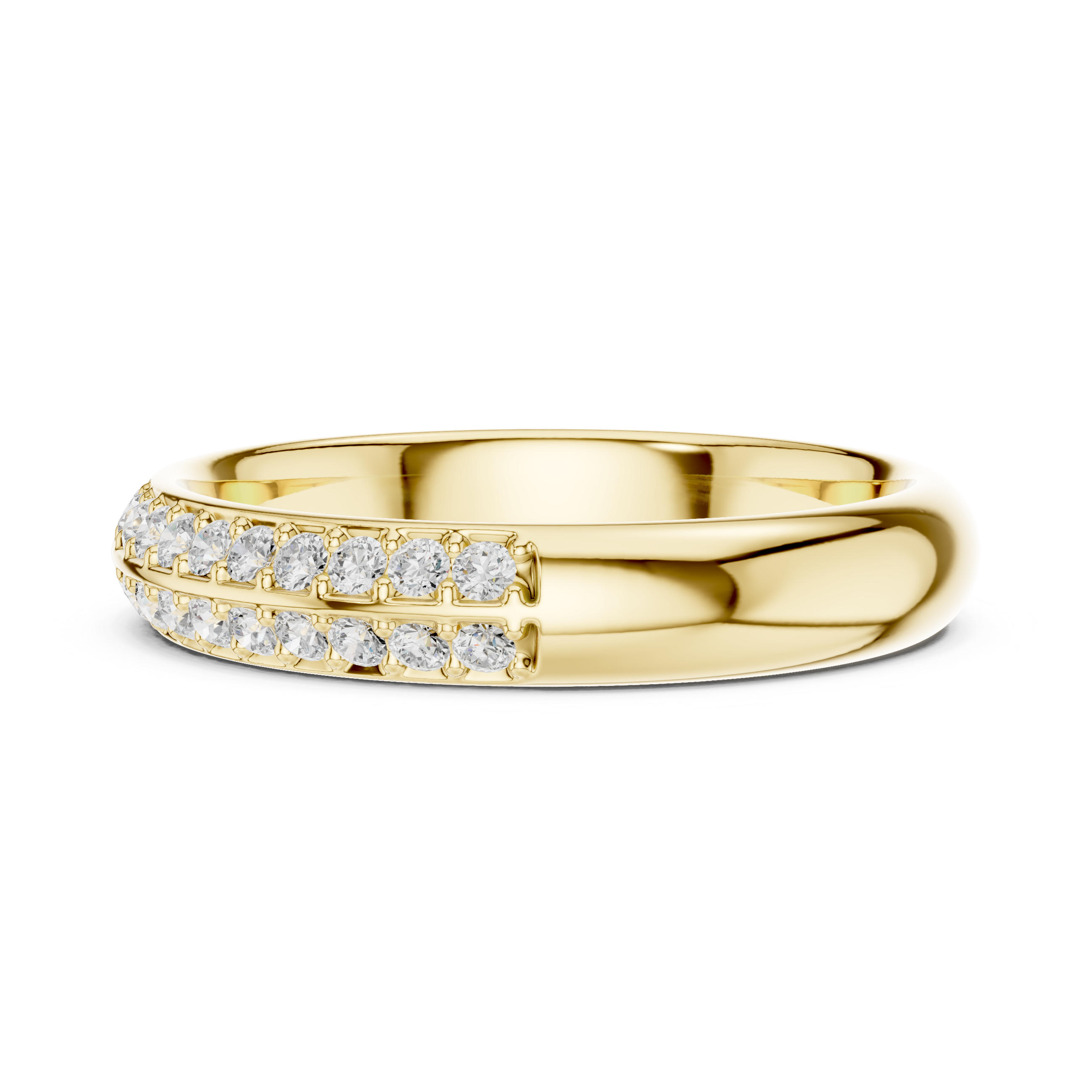 Elegant gold diamond stud earrings with brilliant round-cut stones and secure push-back closure.
