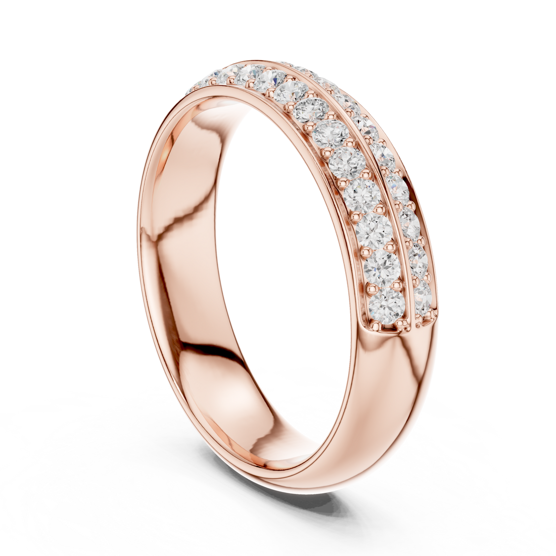 Designer diamond hoop earrings featuring continuous sparkling stones along the hoop.