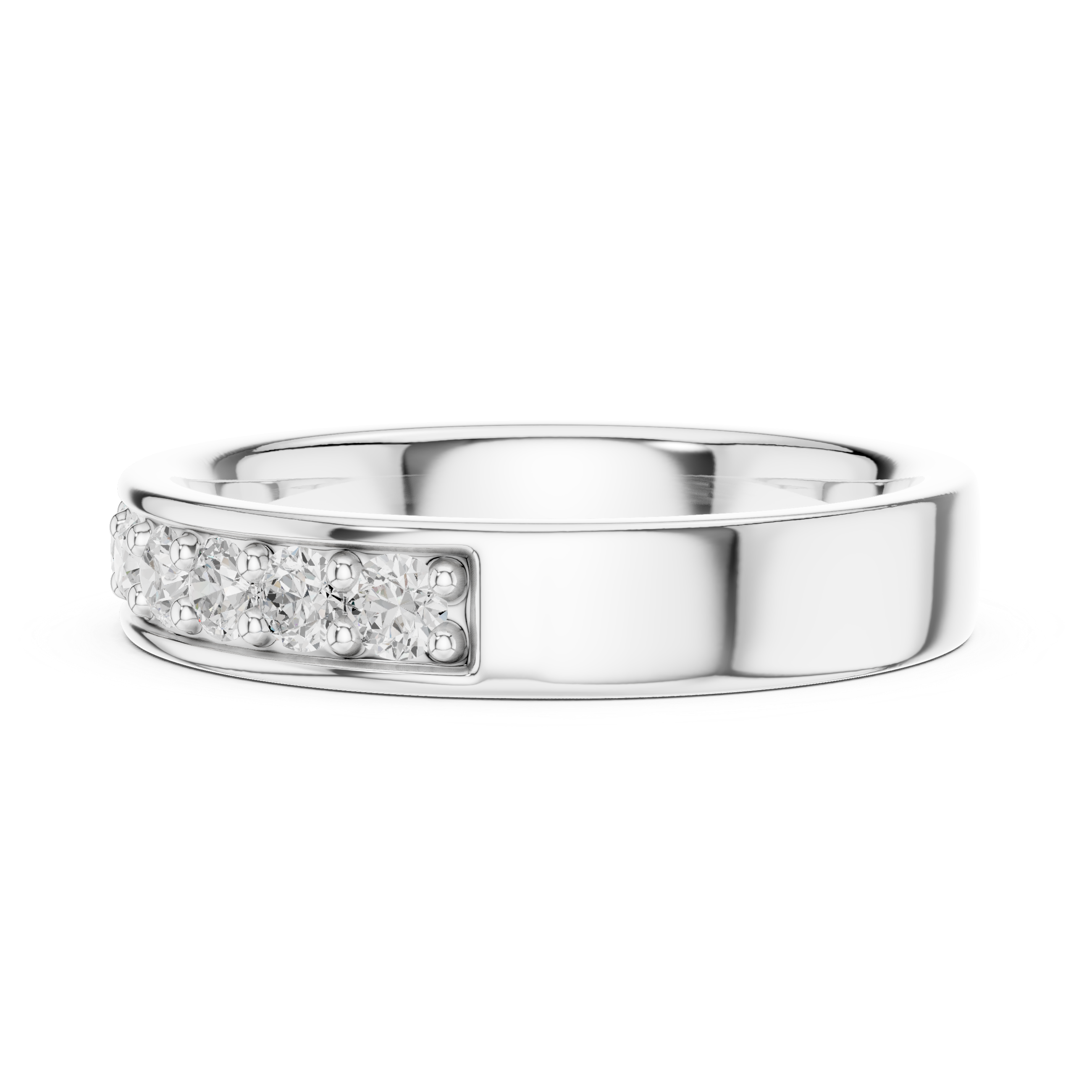 Elegant gold tennis bracelet featuring continuous line of sparkling diamonds.